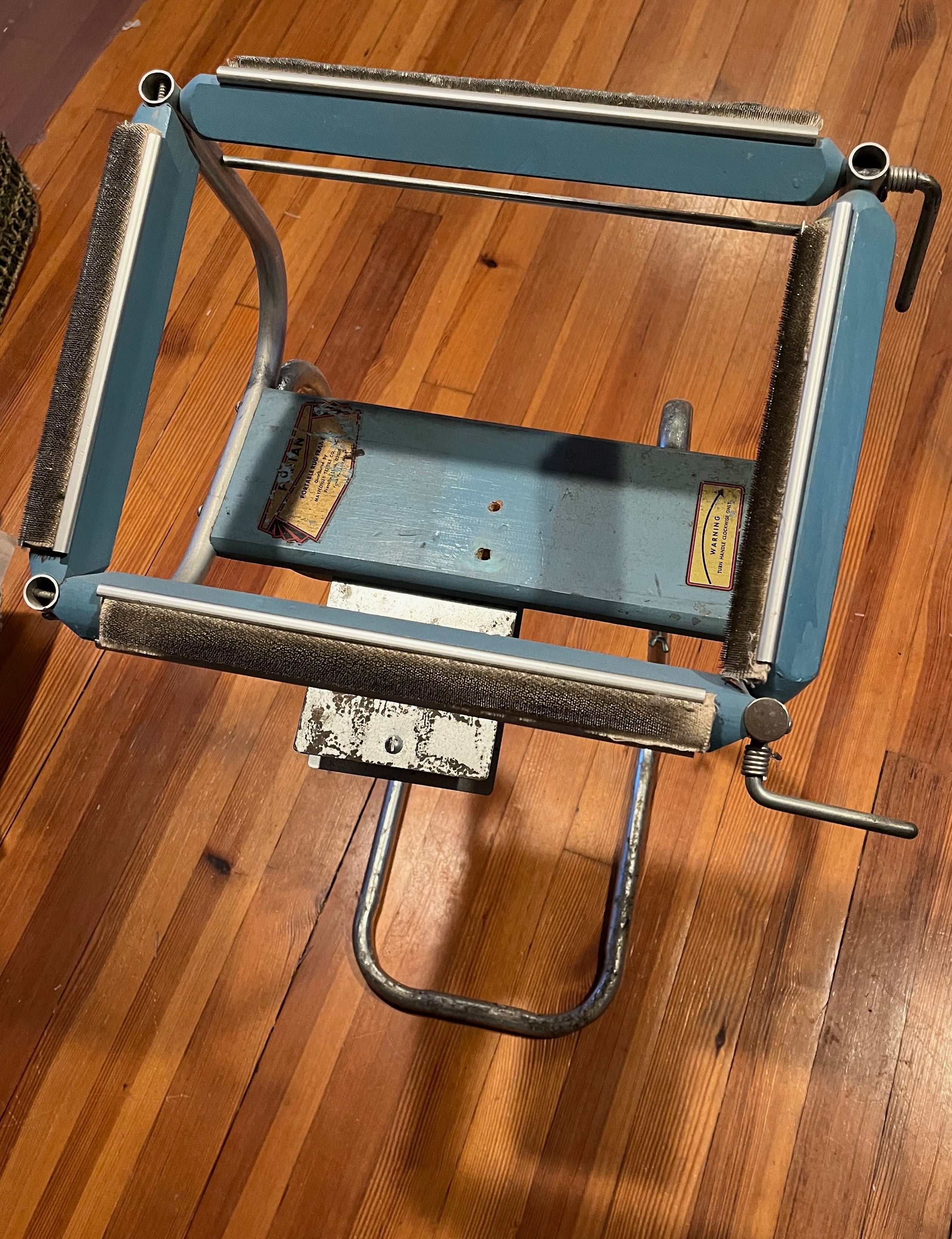 Used Puritan Rug Hooking Frame with Adjustable Metal Stand & Cover