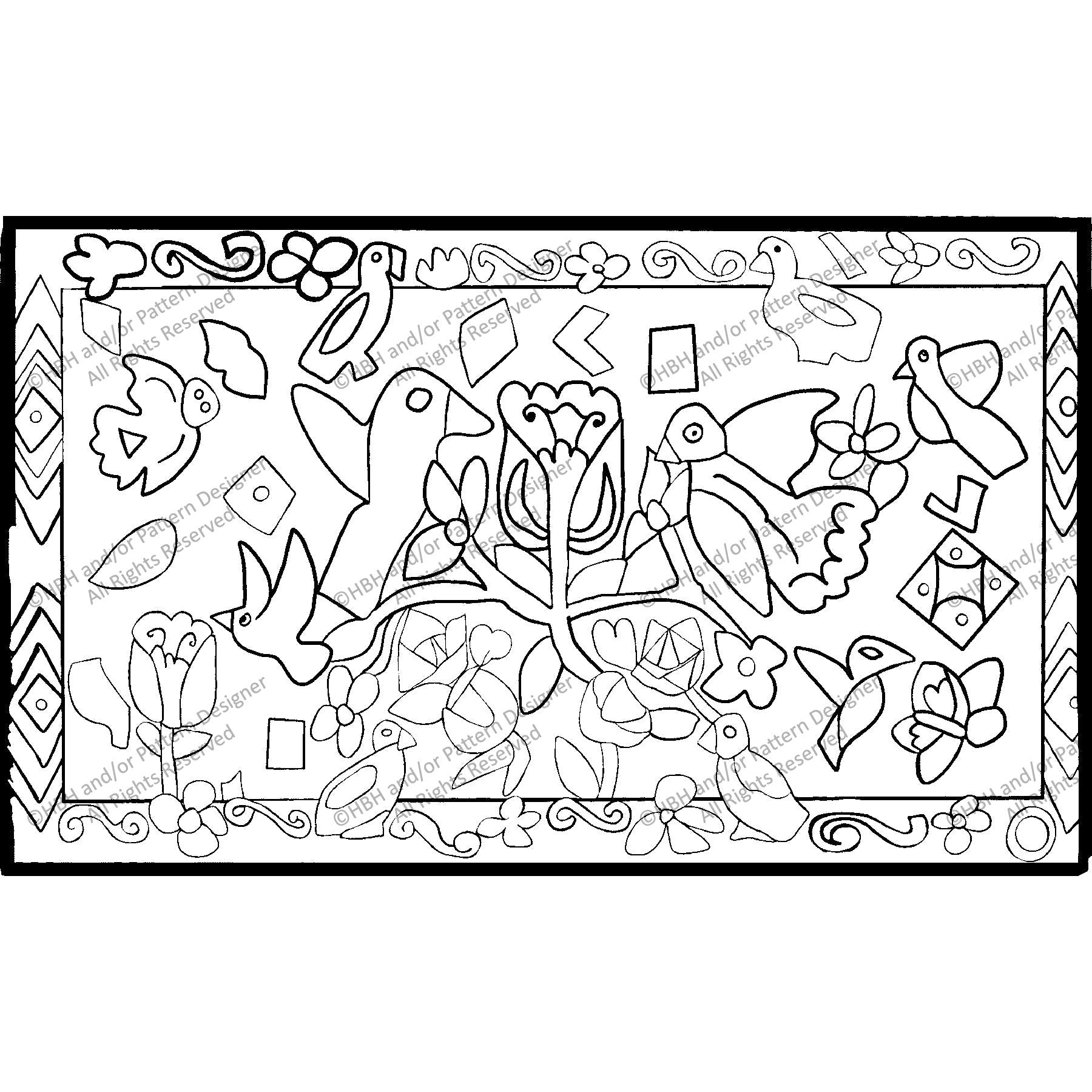 Multicolores Pattern #9, rug hooking pattern