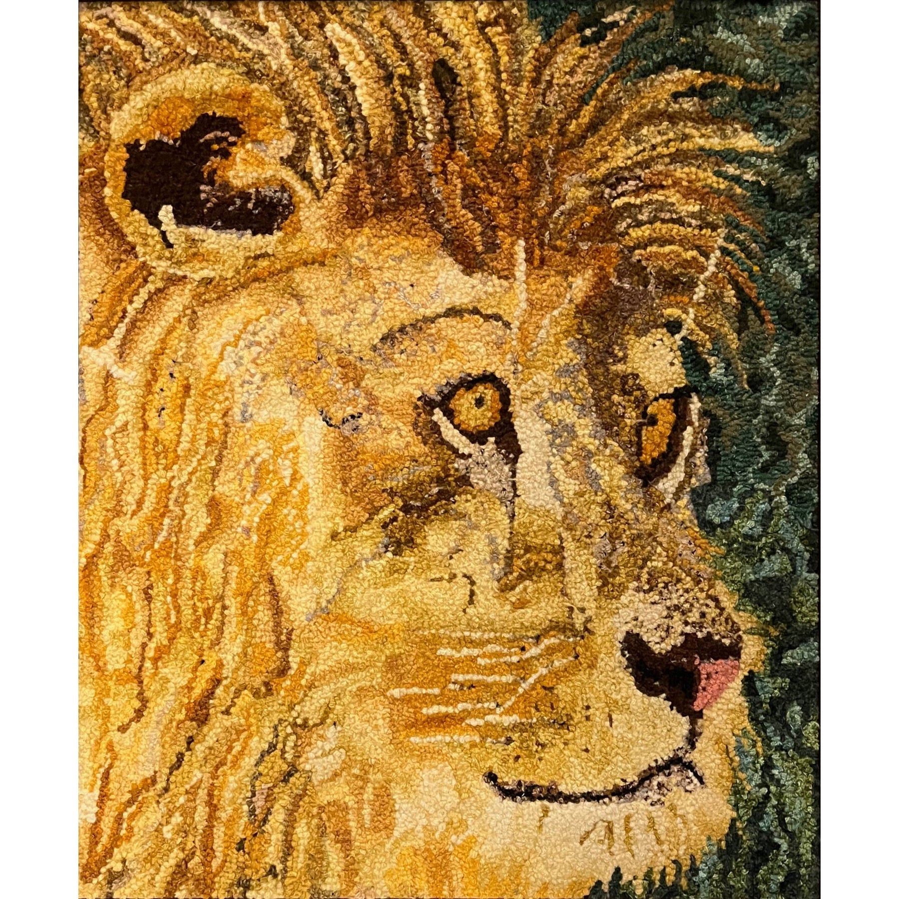 Sandy's Lion, rug hooked by Sandra Flynn