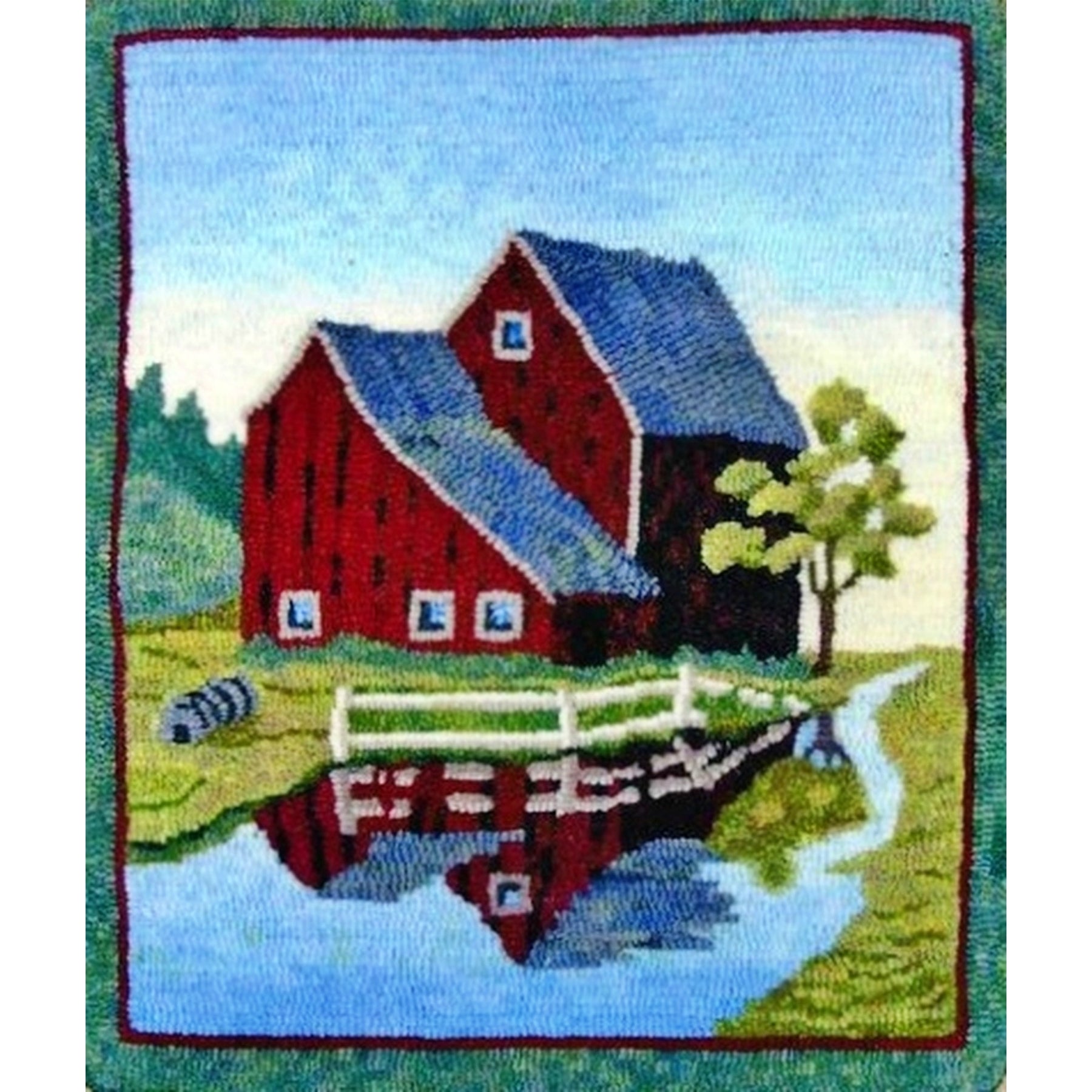 Vermont Barn, rug hooked by Karen Maddox