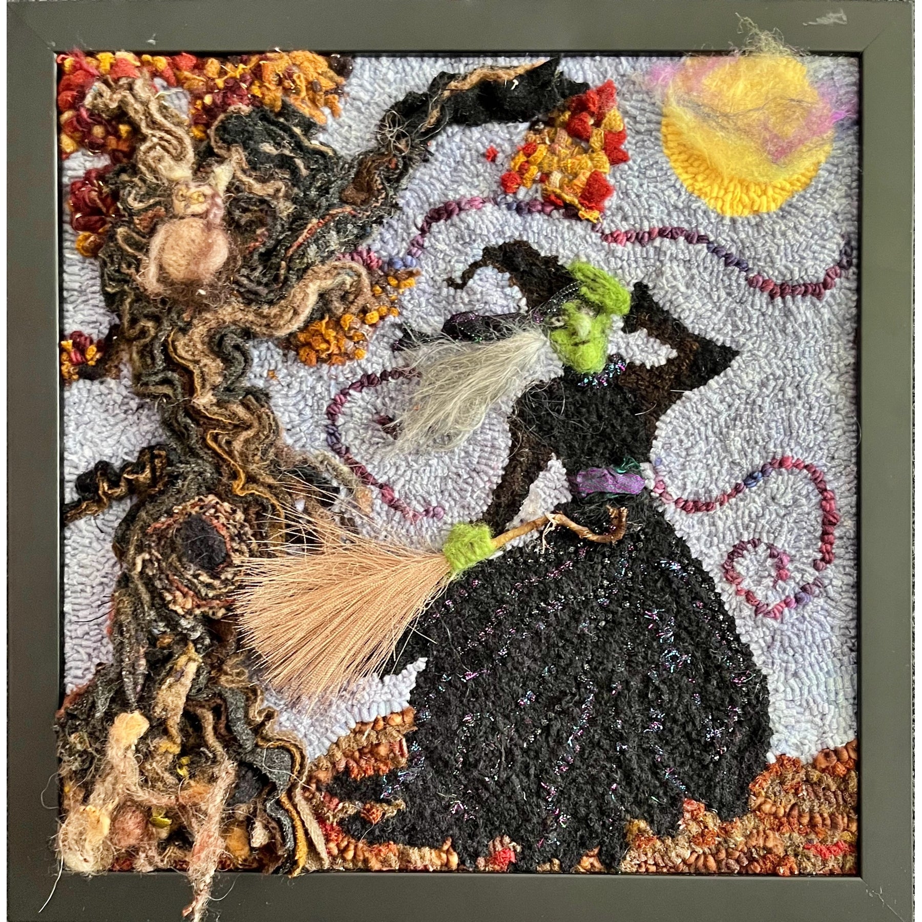 Fall Breezes, rug hooked by Melissa Town (Witch)