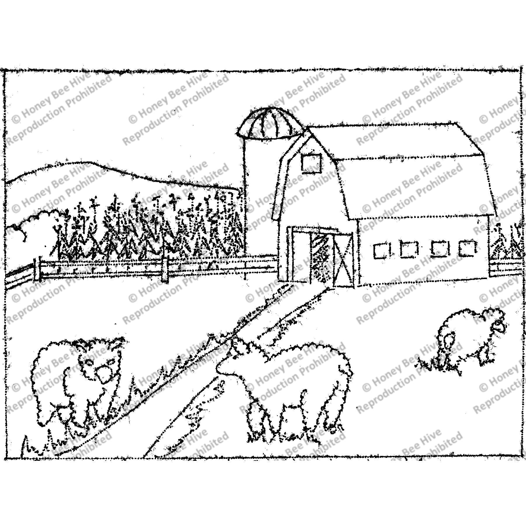 Bo Peep's Sheep, rug hooking pattern