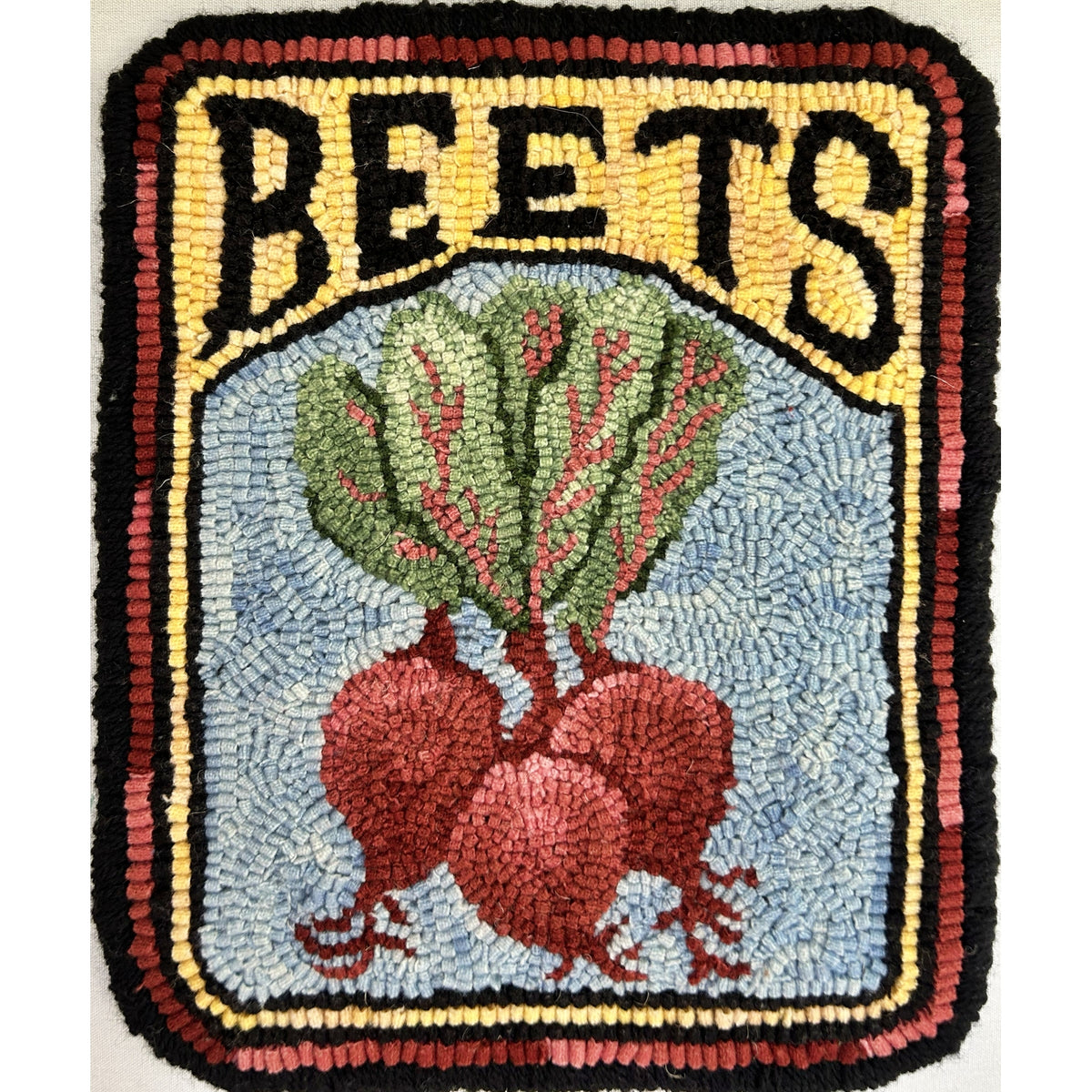 Beets, rug hooked by Janna Sterns