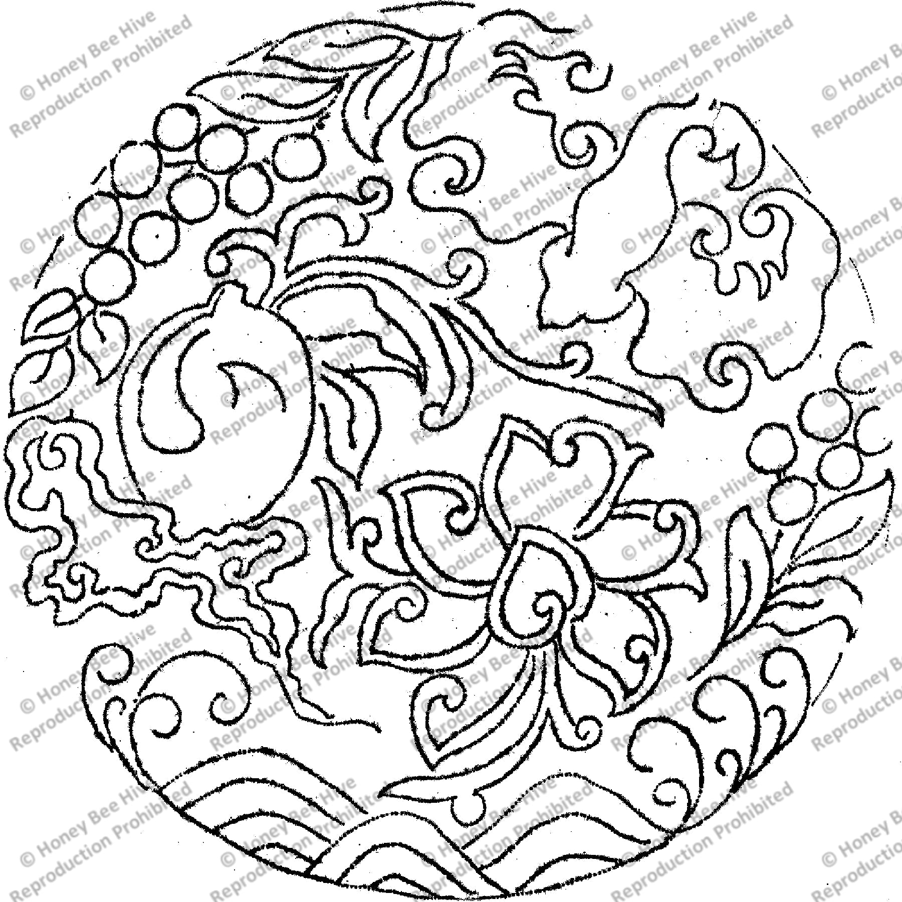 Chinese Universe, rug hooking pattern