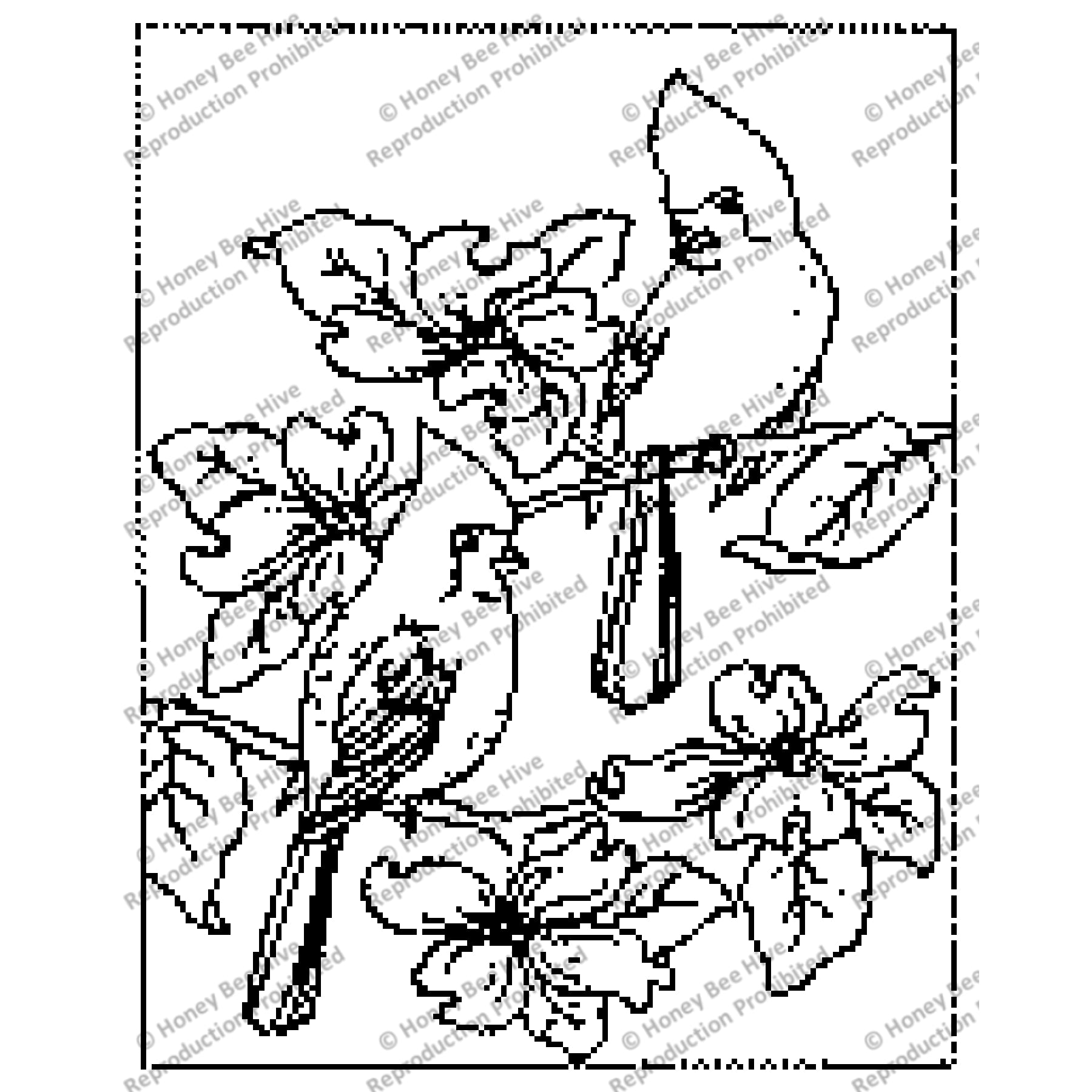 Cardinal-Dogwood, rug hooking pattern