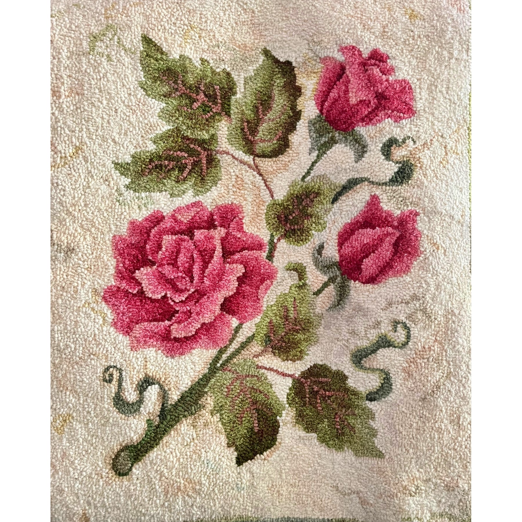 Roses, rug hooked by Beyy McLentic