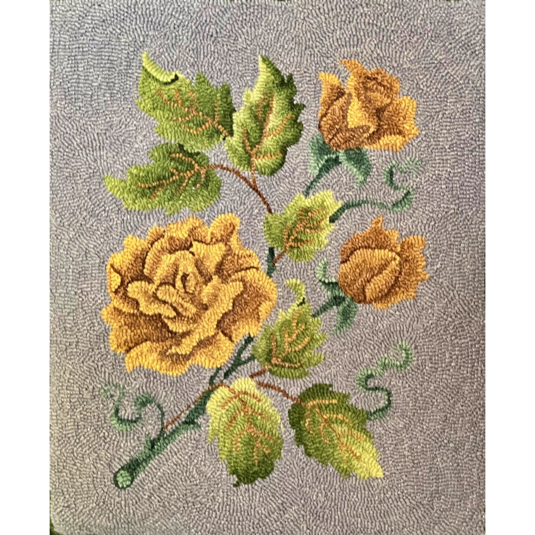 Roses, rug hooked by Keiko Sano