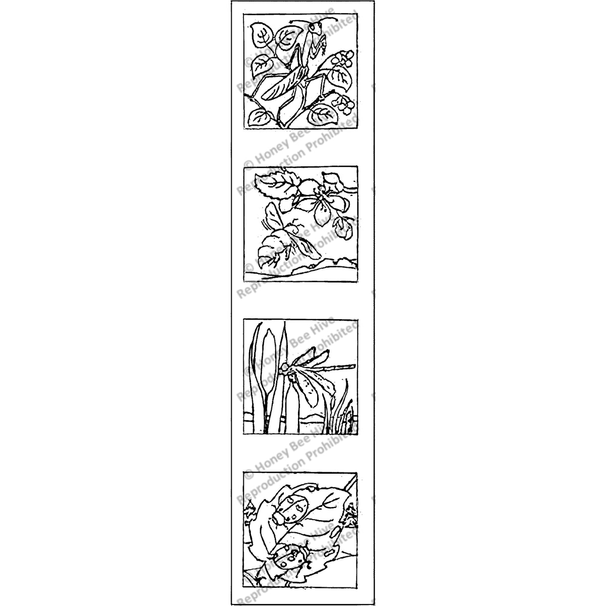 Buglet Bell Pull - Large, rug hooking pattern