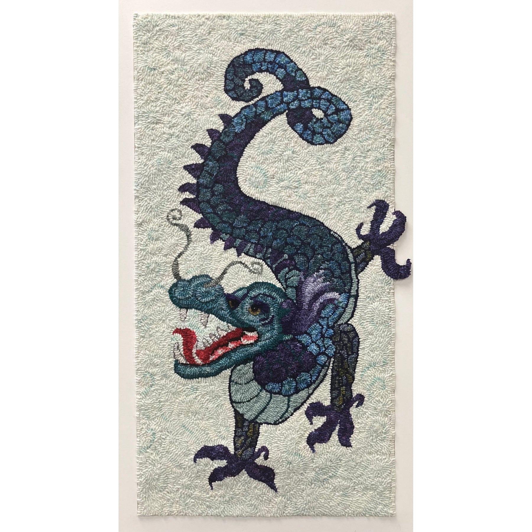 Li-Dragon, rug hooked by Libby Reid