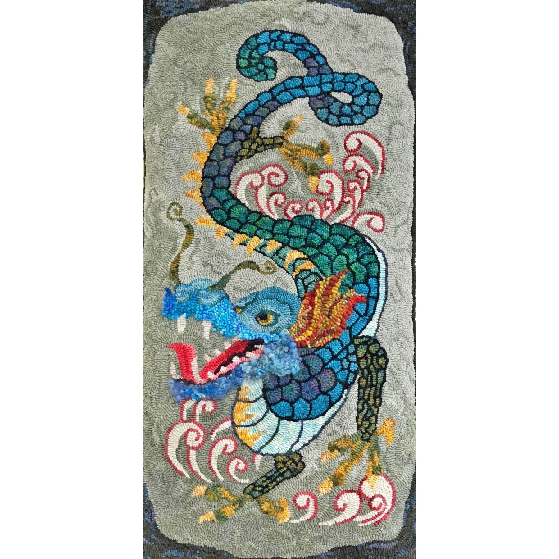 Li-Dragon, rug hooked by Ruth Downing