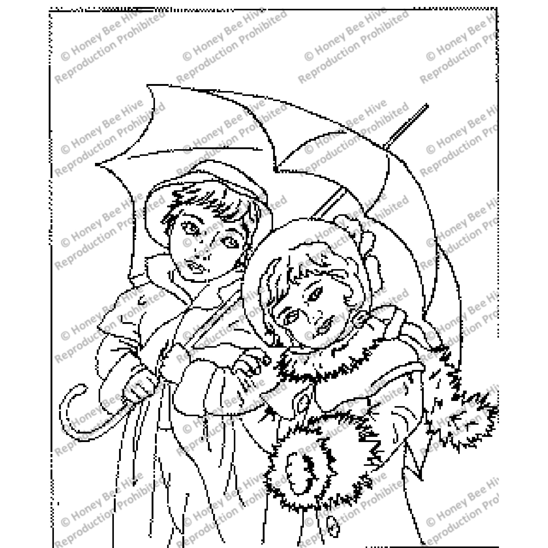 April Love, rug hooking pattern