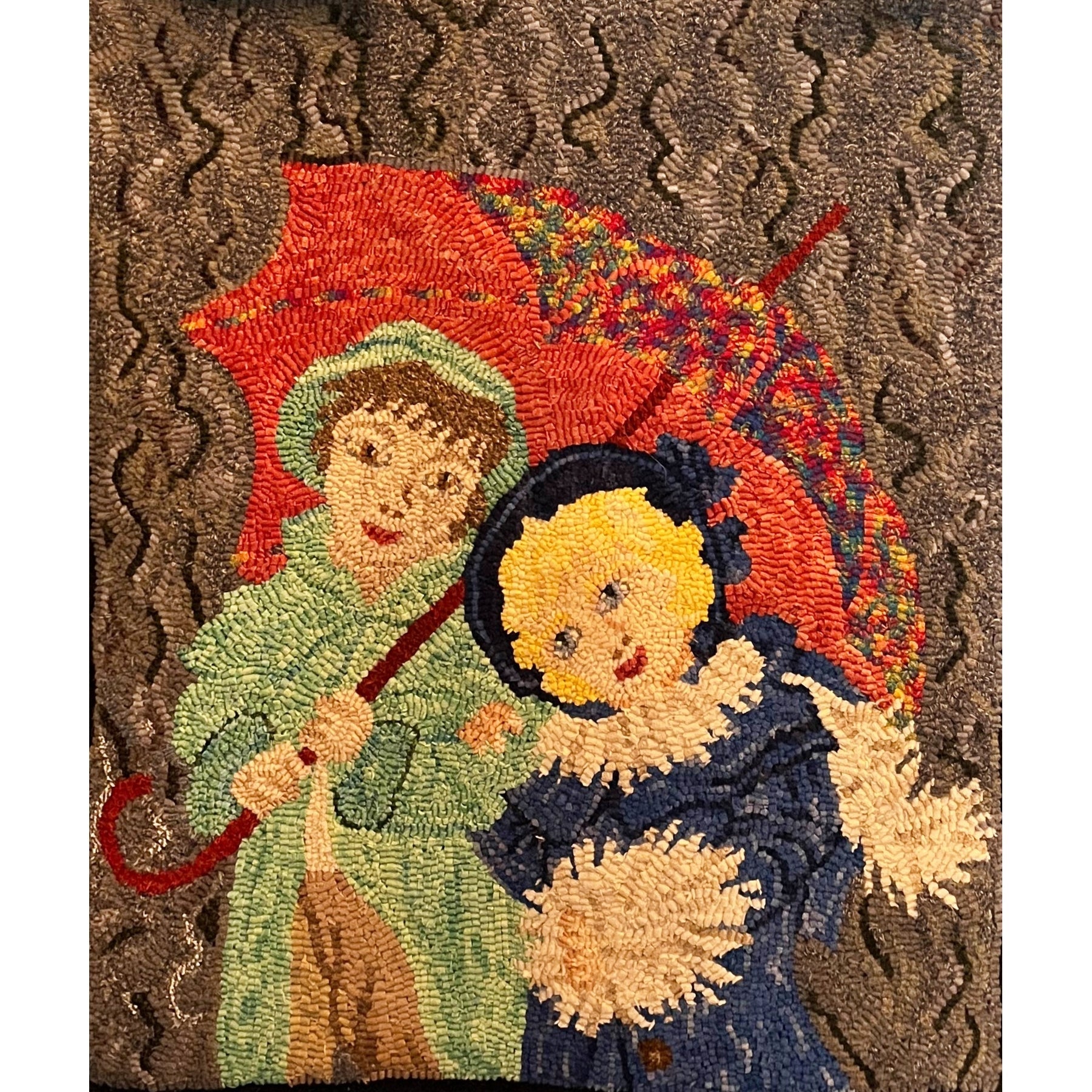 April Love, rug hooked by Sandra Kreiner