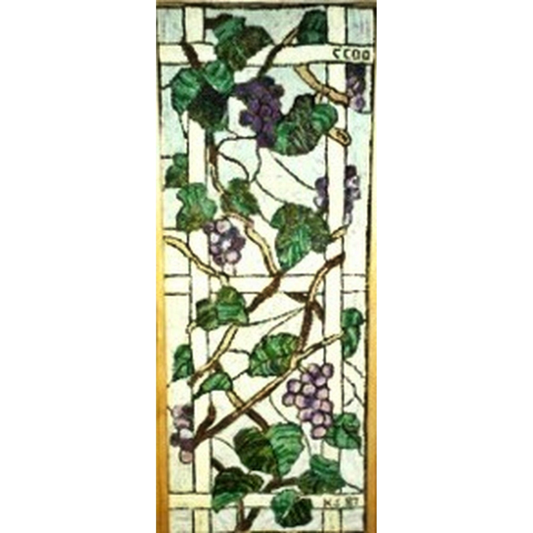 Stanton Grape Panel, rug hooked by Unknown