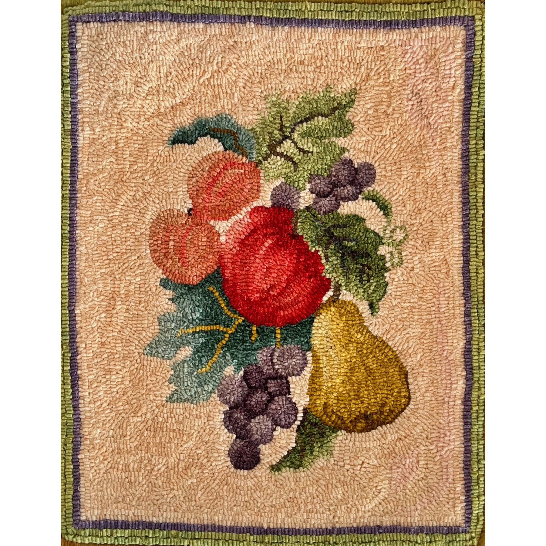 Fruit, rug hooked by Judy Eldridge-Root