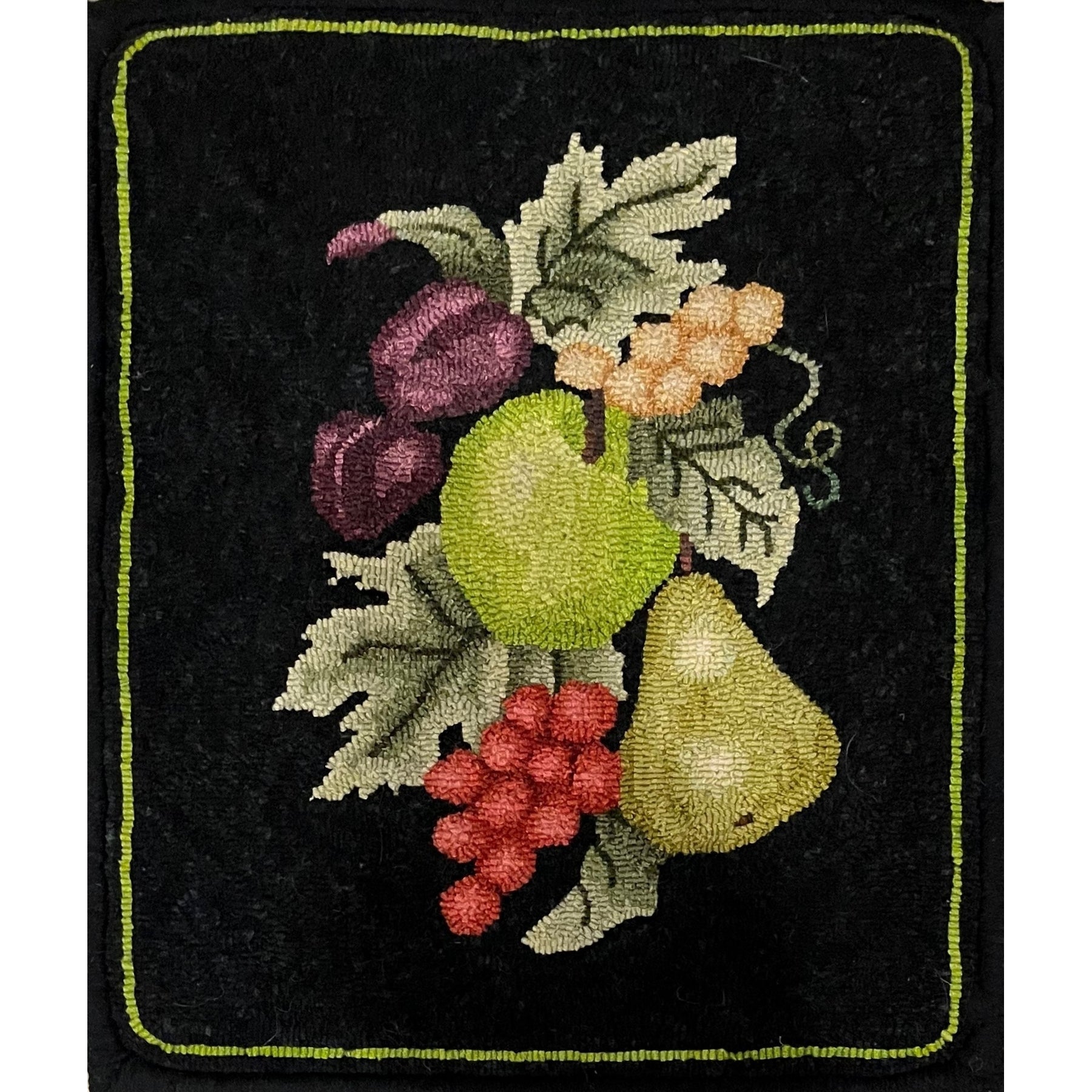 Fruit, rug hooked by Suzi Janknowski