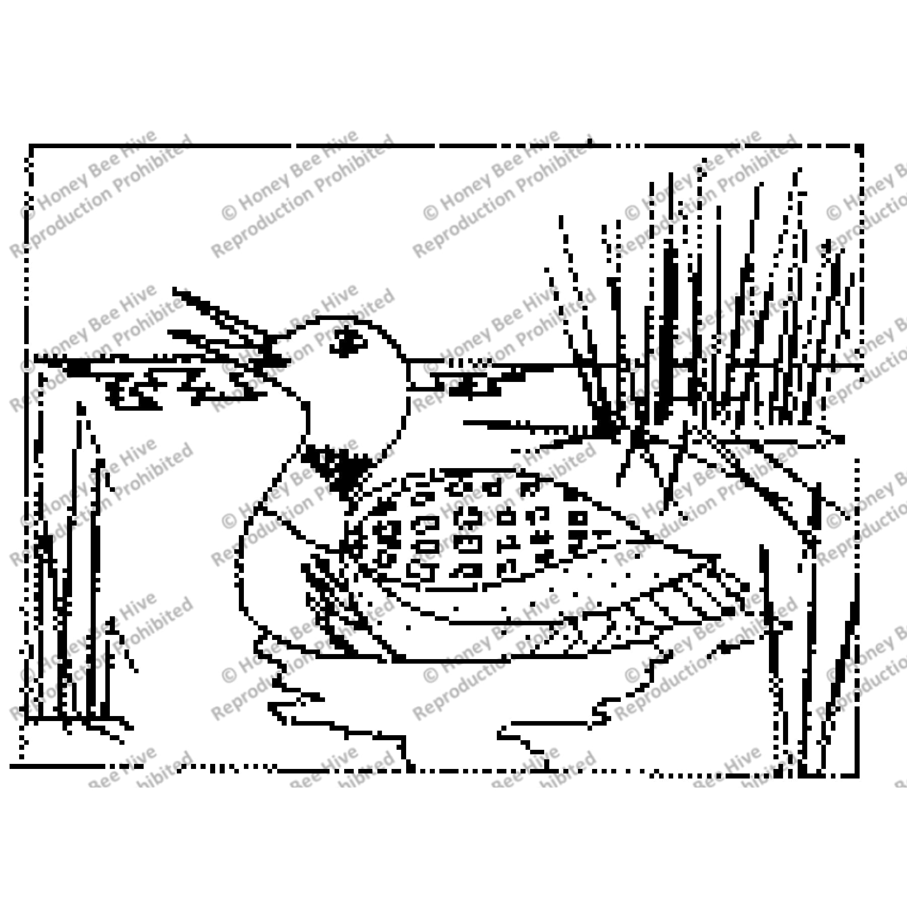 Single Loon, rug hooking pattern