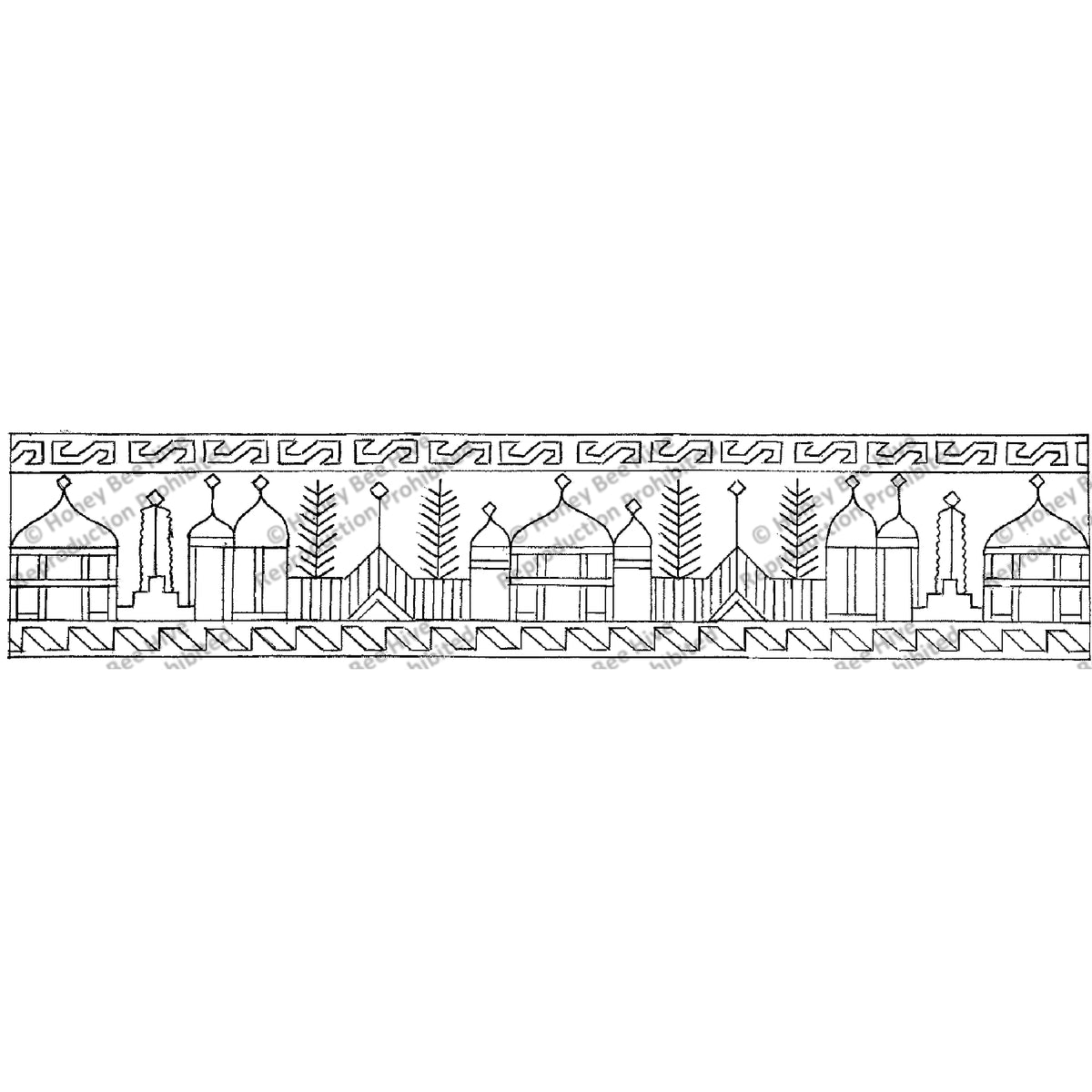 One Yard Of Village, rug hooking pattern