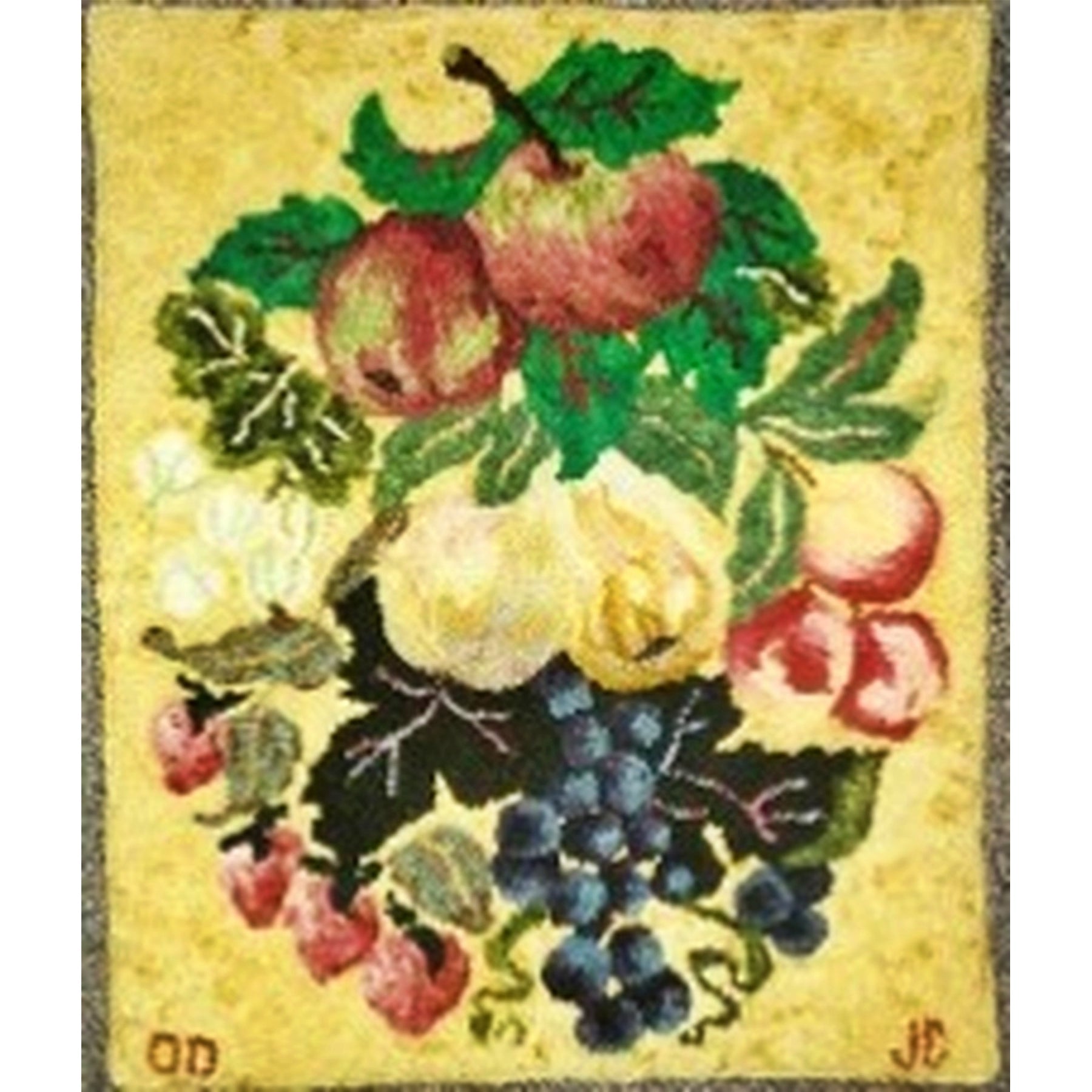 Fruit, rug hooked by Jean Cooper