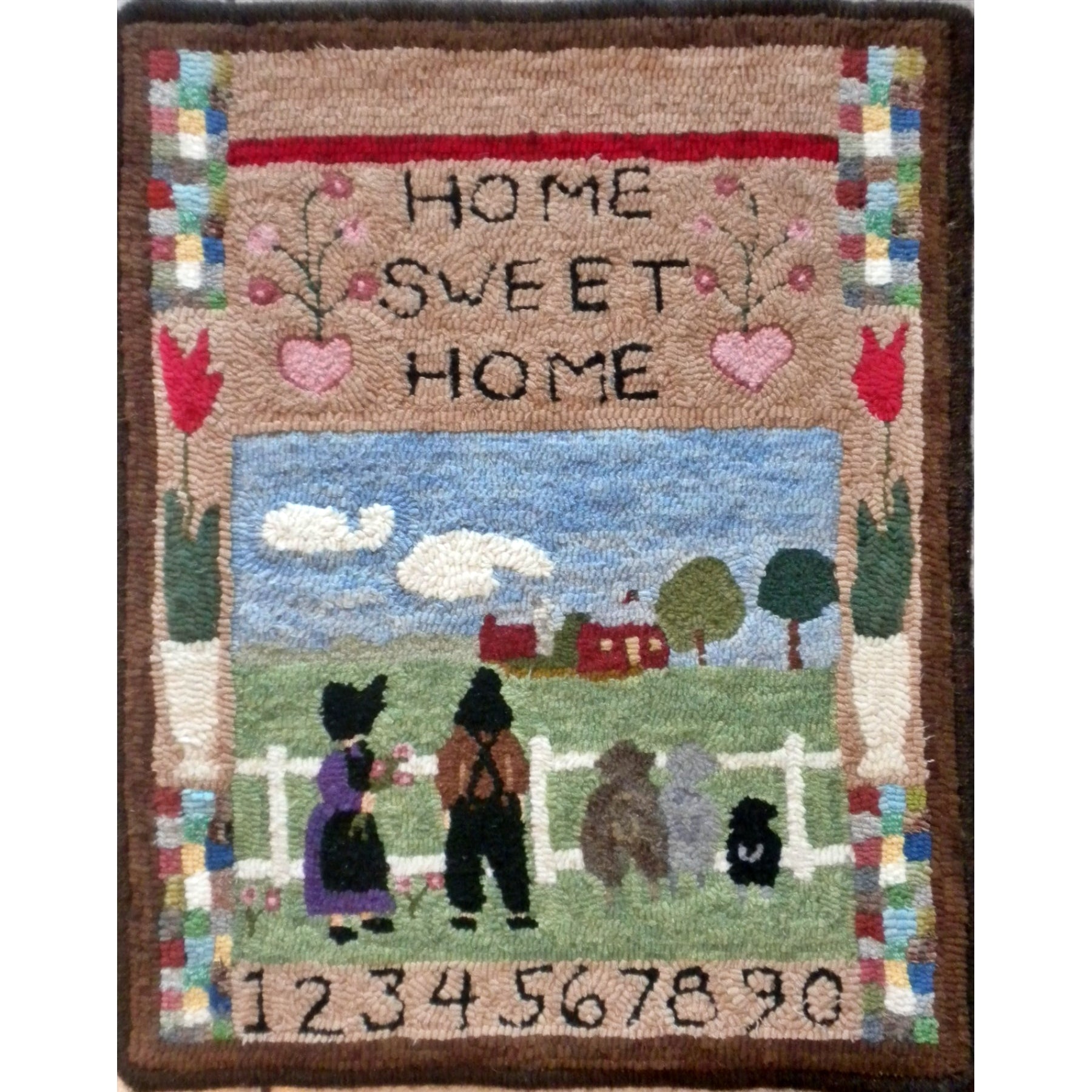 Home Sweet Home, rug hooked by Carolyn Cooke