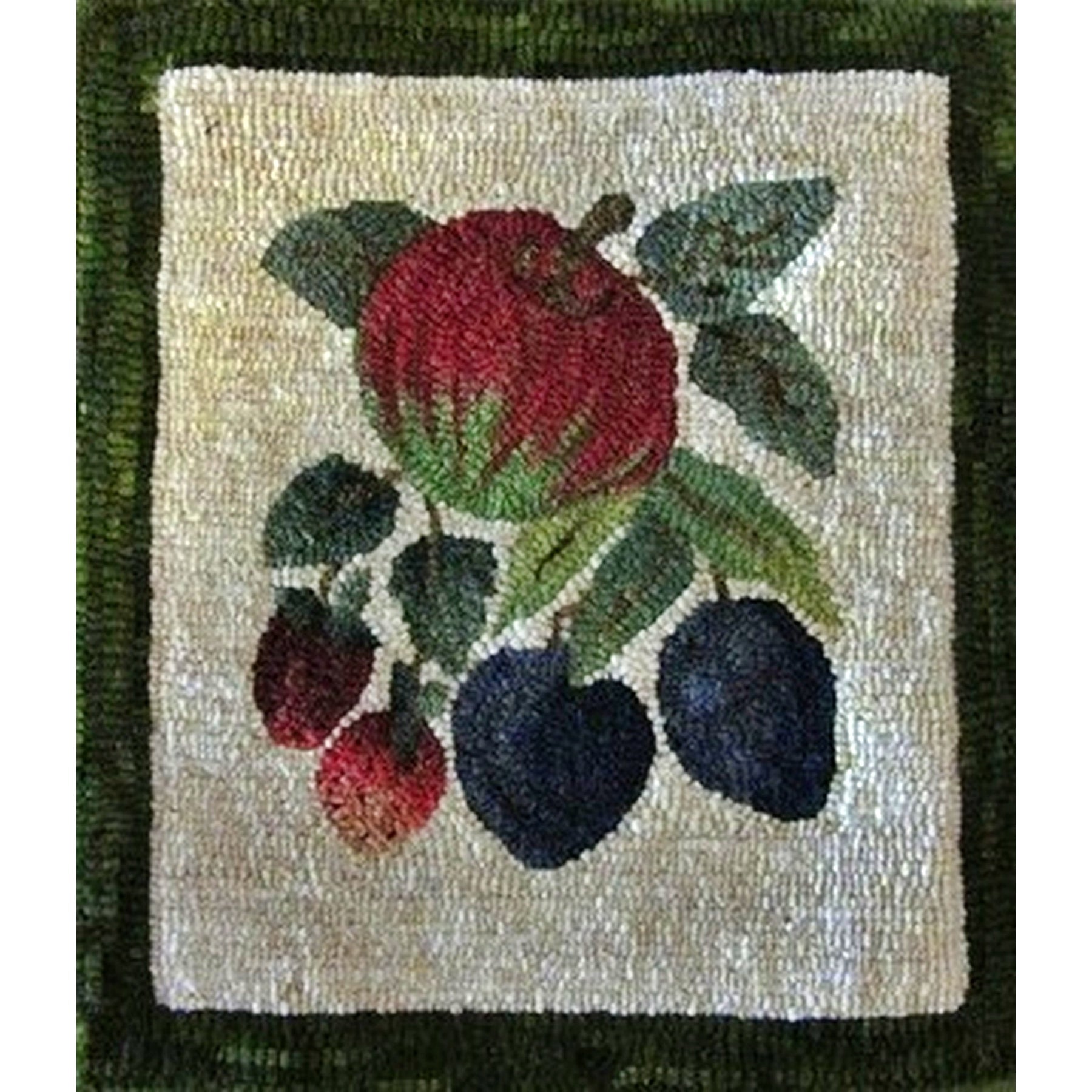 Fruit, rug hooked by Unknown