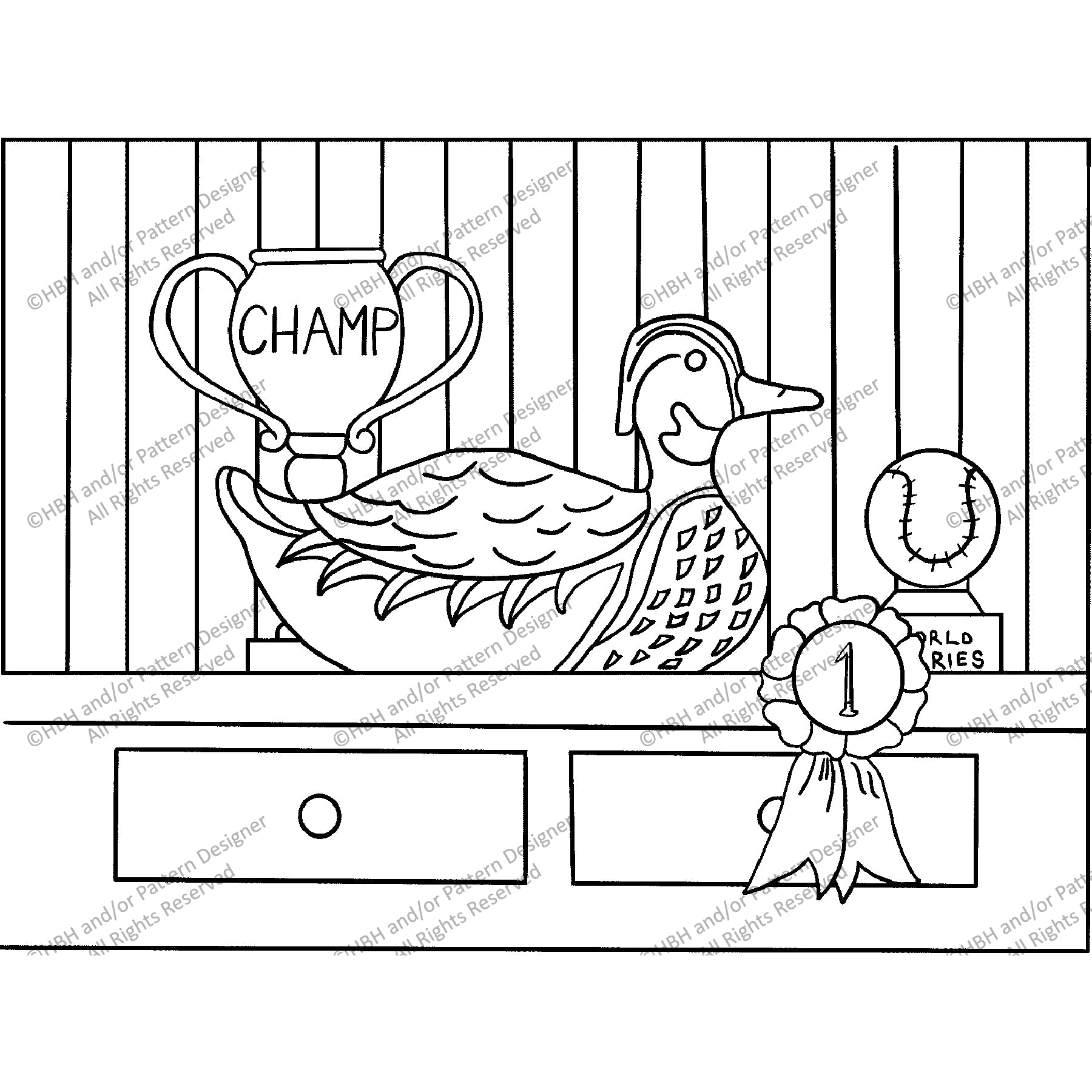 His Treasures, rug hooking pattern