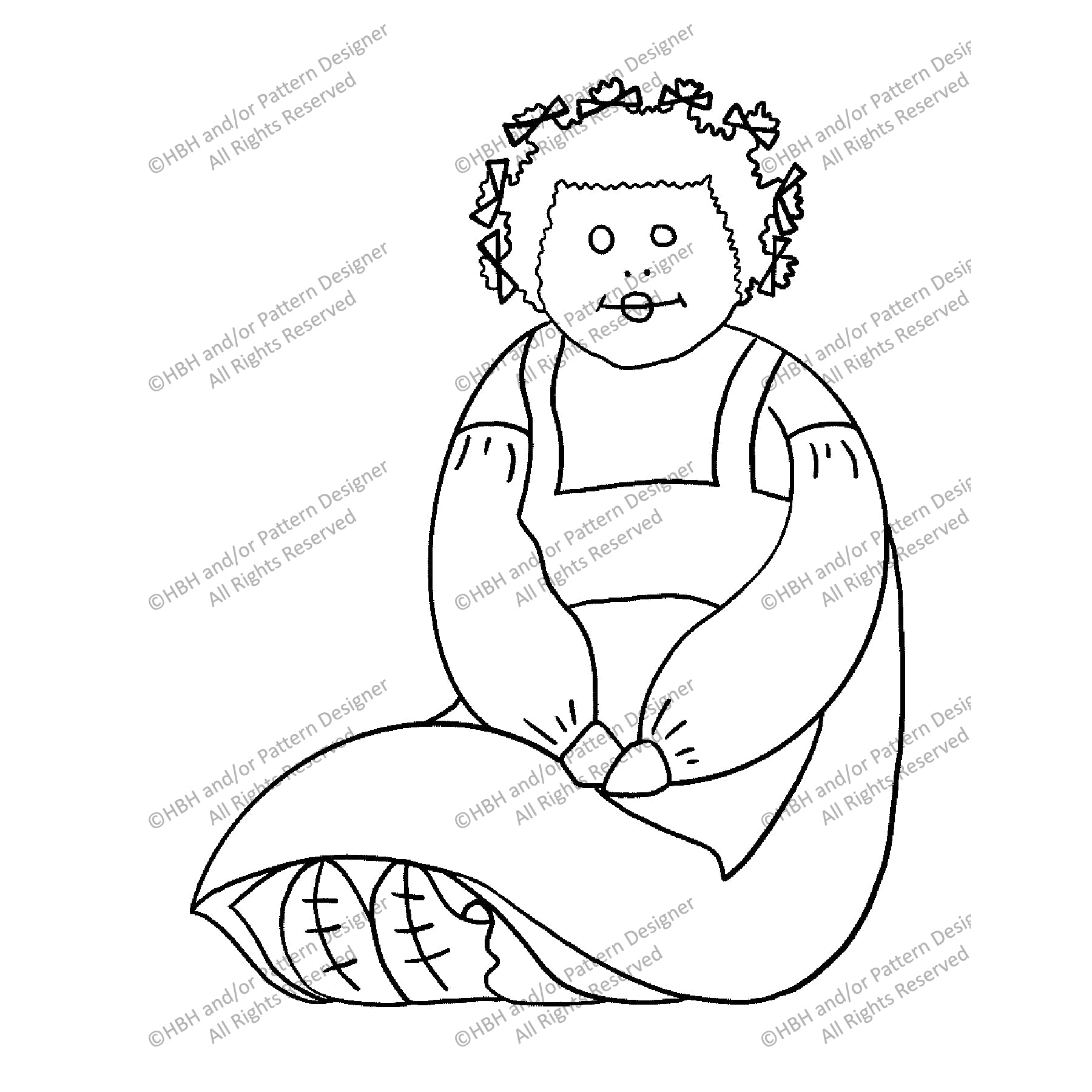 Rag Doll, rug hooking pattern