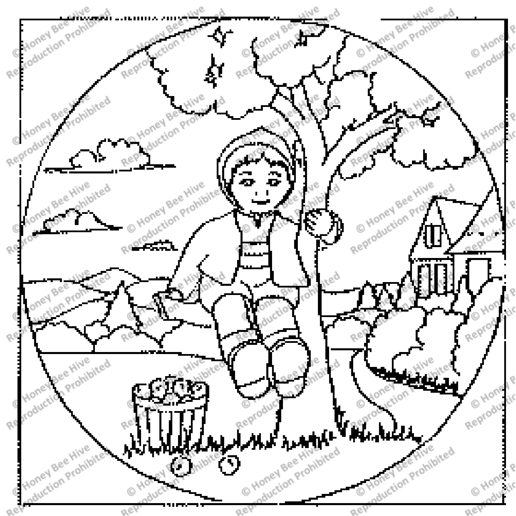 Granny's Boy, rug hooking pattern