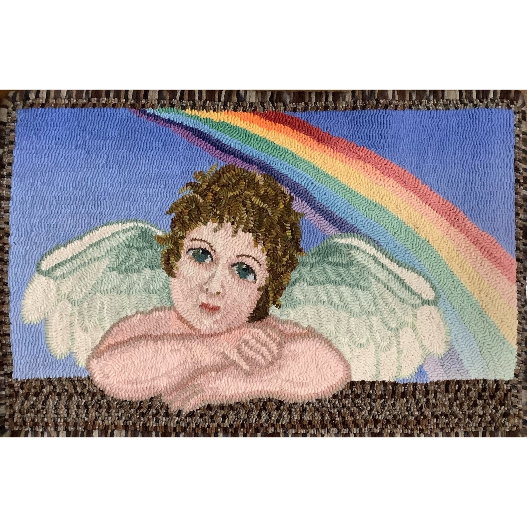 Raphael's Angel, rug hooked by Kyoto Okamura