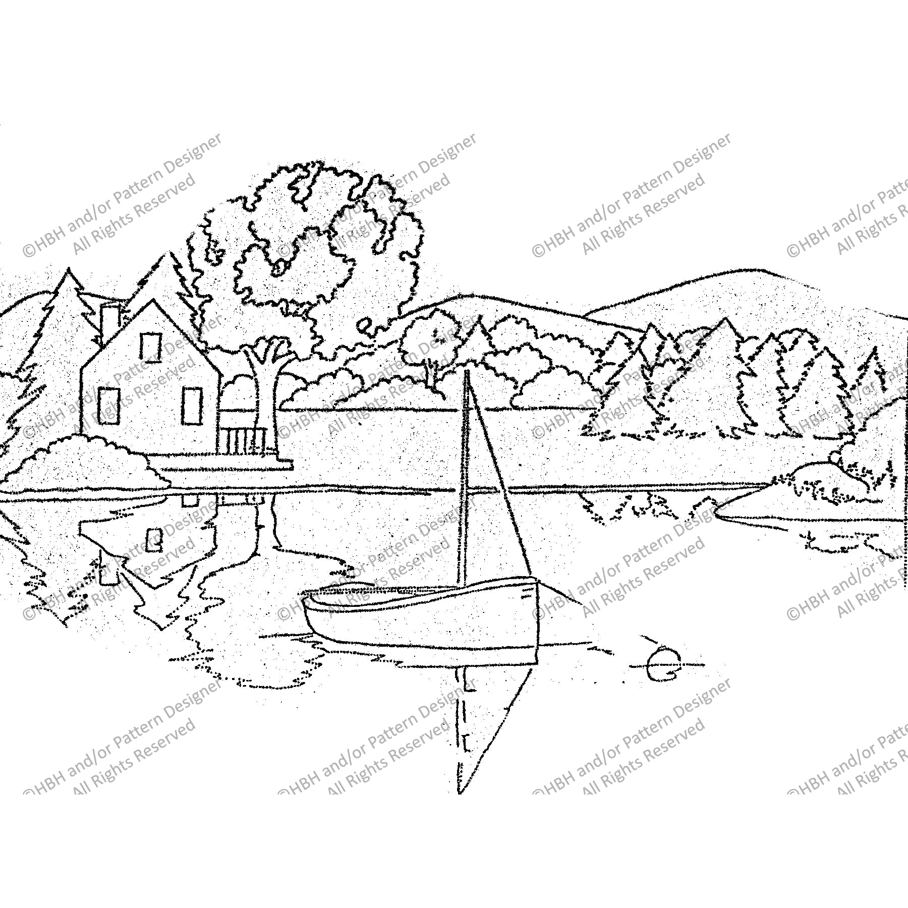 Daybreak, rug hooking pattern