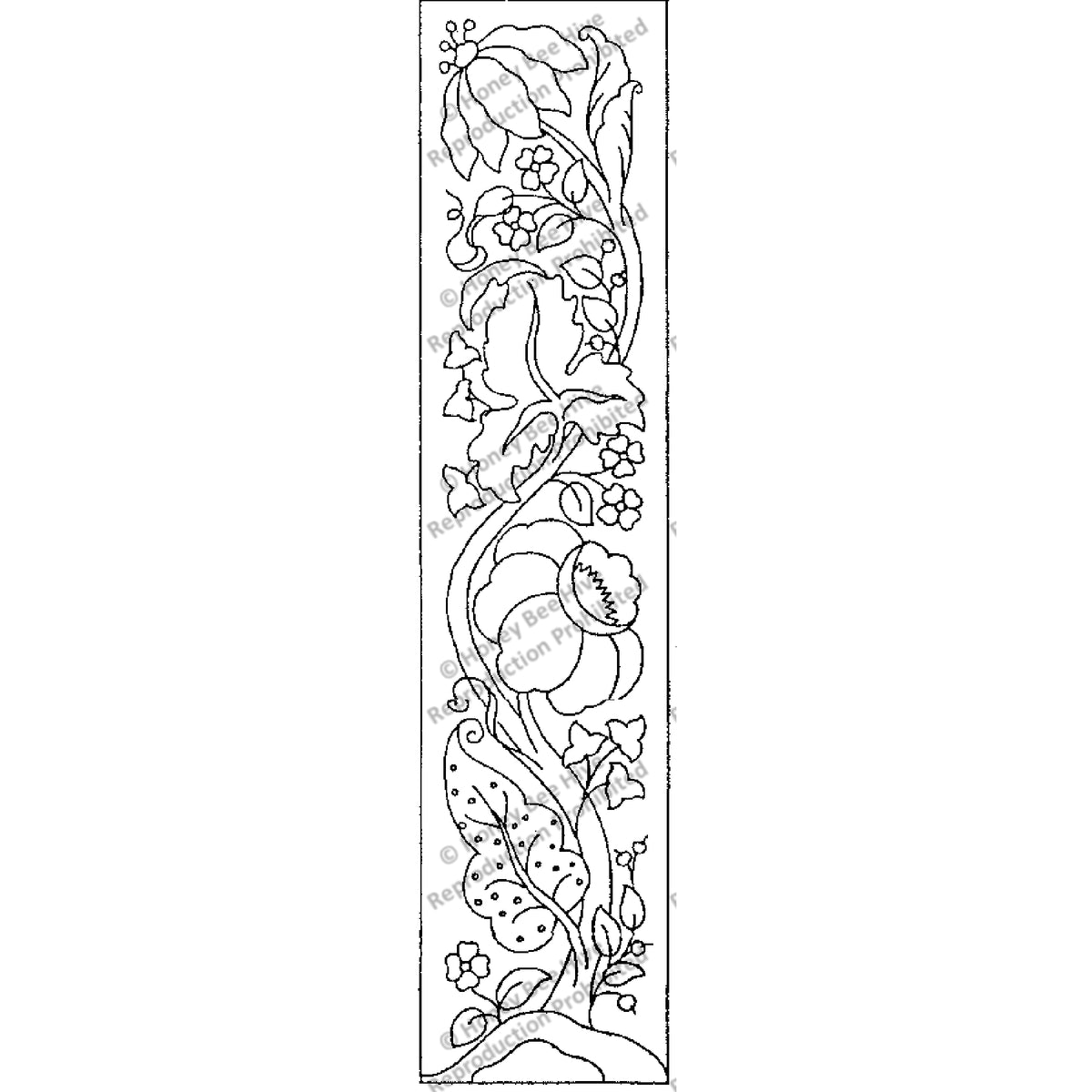 Crewel For Wide Cut, rug hooking pattern