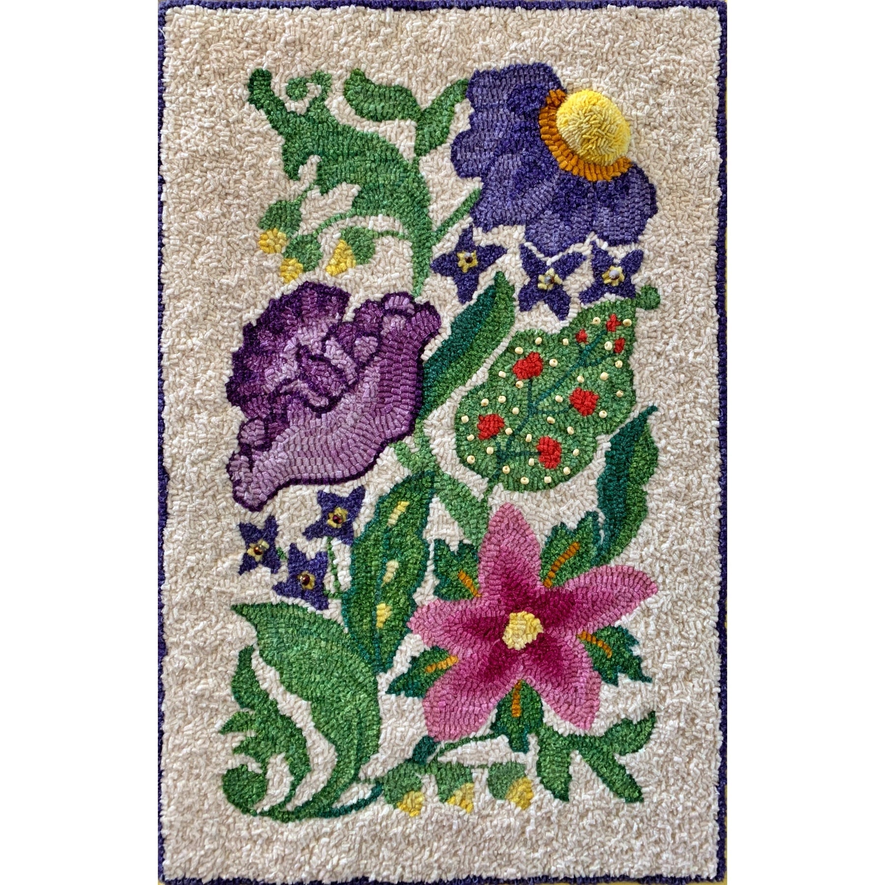 Crewel Desire, rug hooked by Kelly Parr