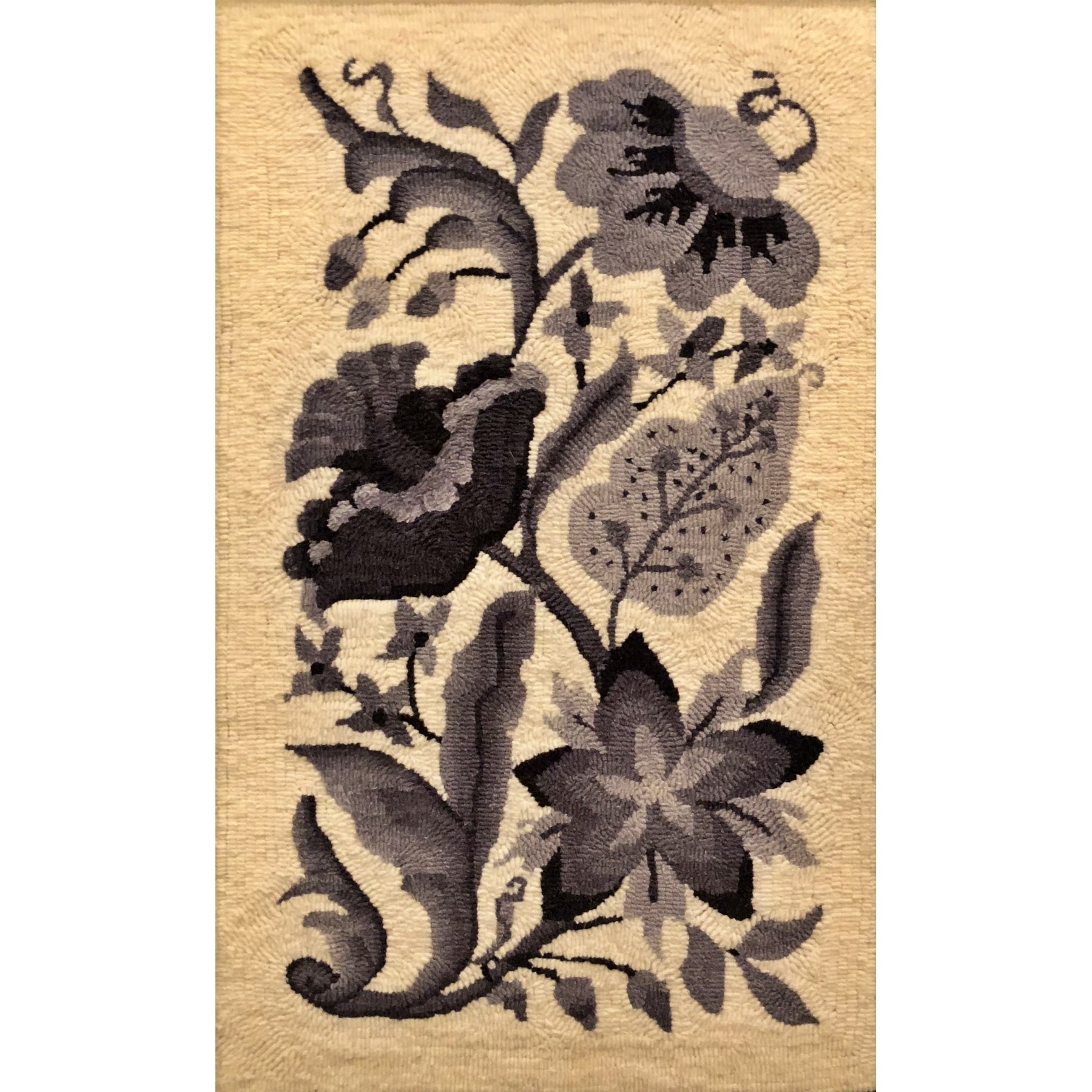 Crewel Desire, rug hooked by Sarah Miller