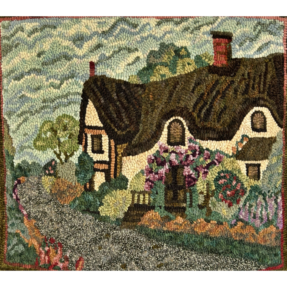 Devonshire Cottage, rug hooked by Kori Brooks