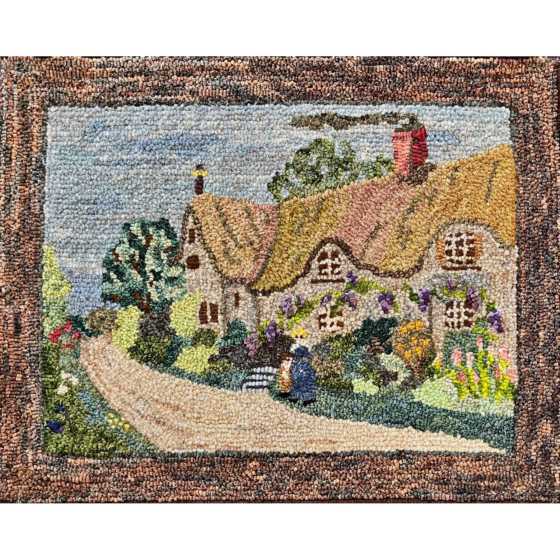 Devonshire Cottage, rug hooked by Sondra Kreiner