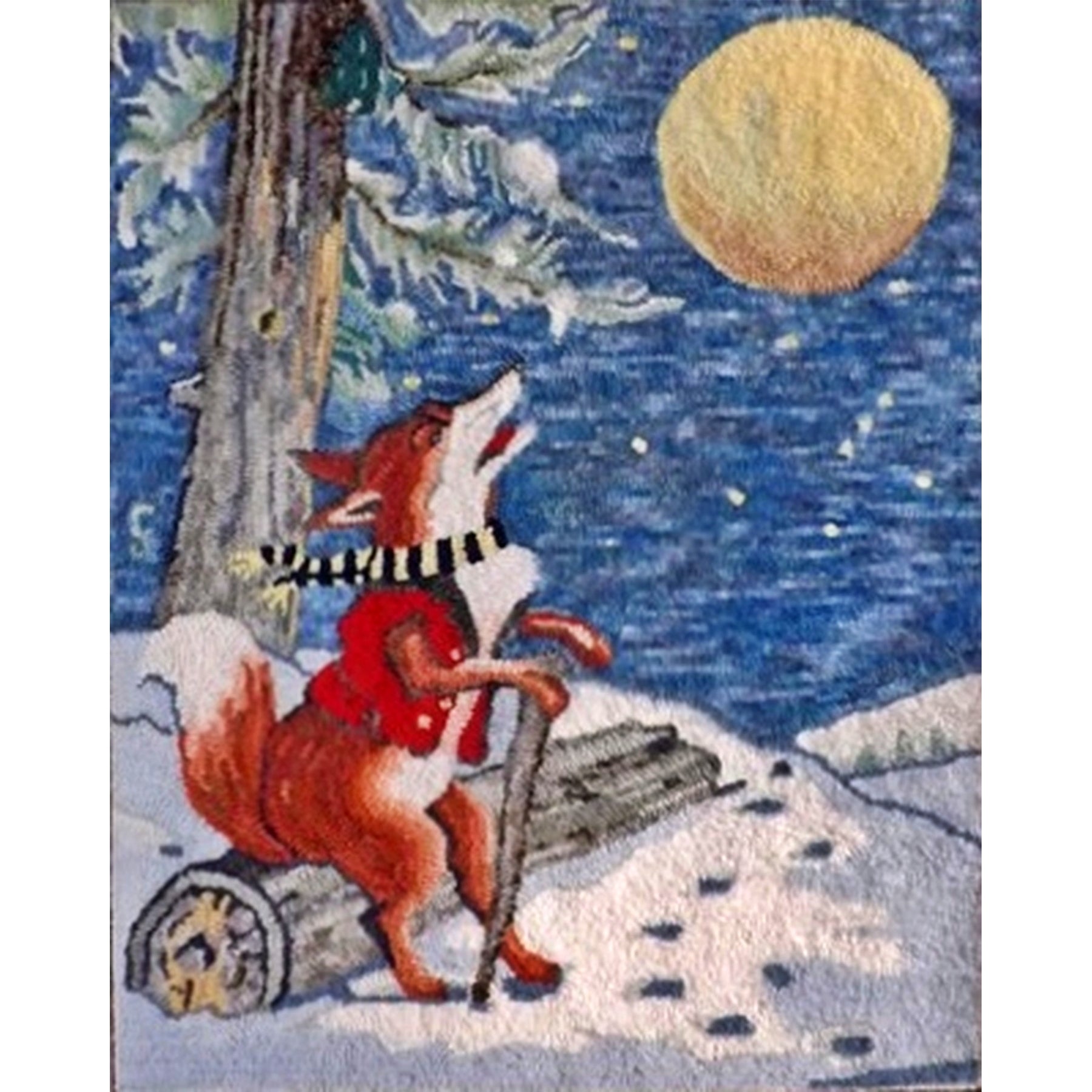 Reddy Fox, rug hooked by Cinda Justice