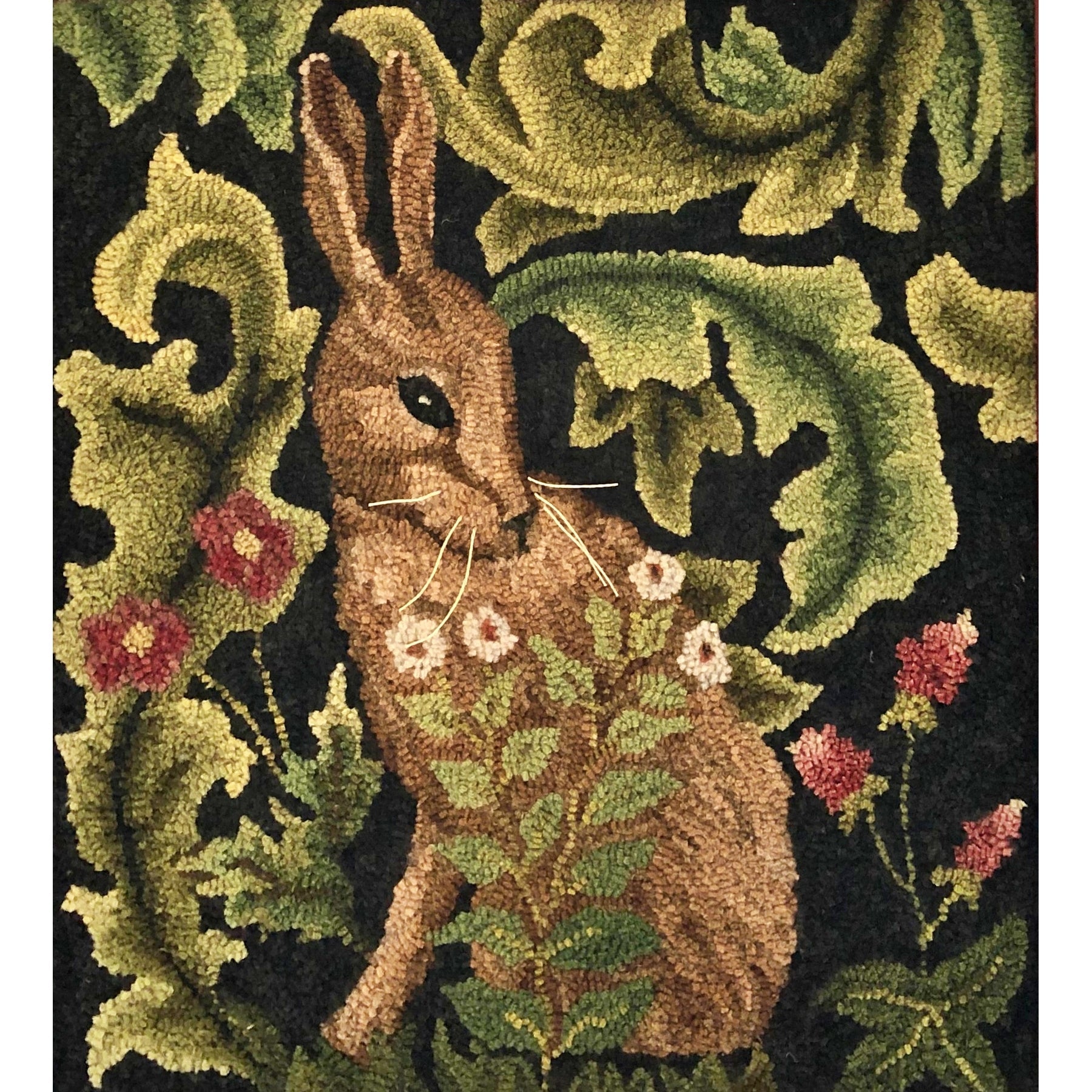 Morris Bunny, rug hooked by Donna Allen