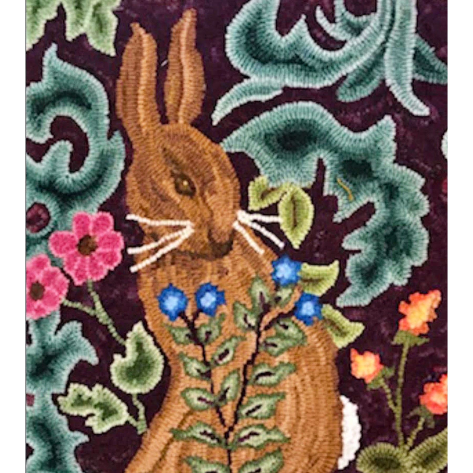 Morris Bunny, rug hooked by Jane Wass