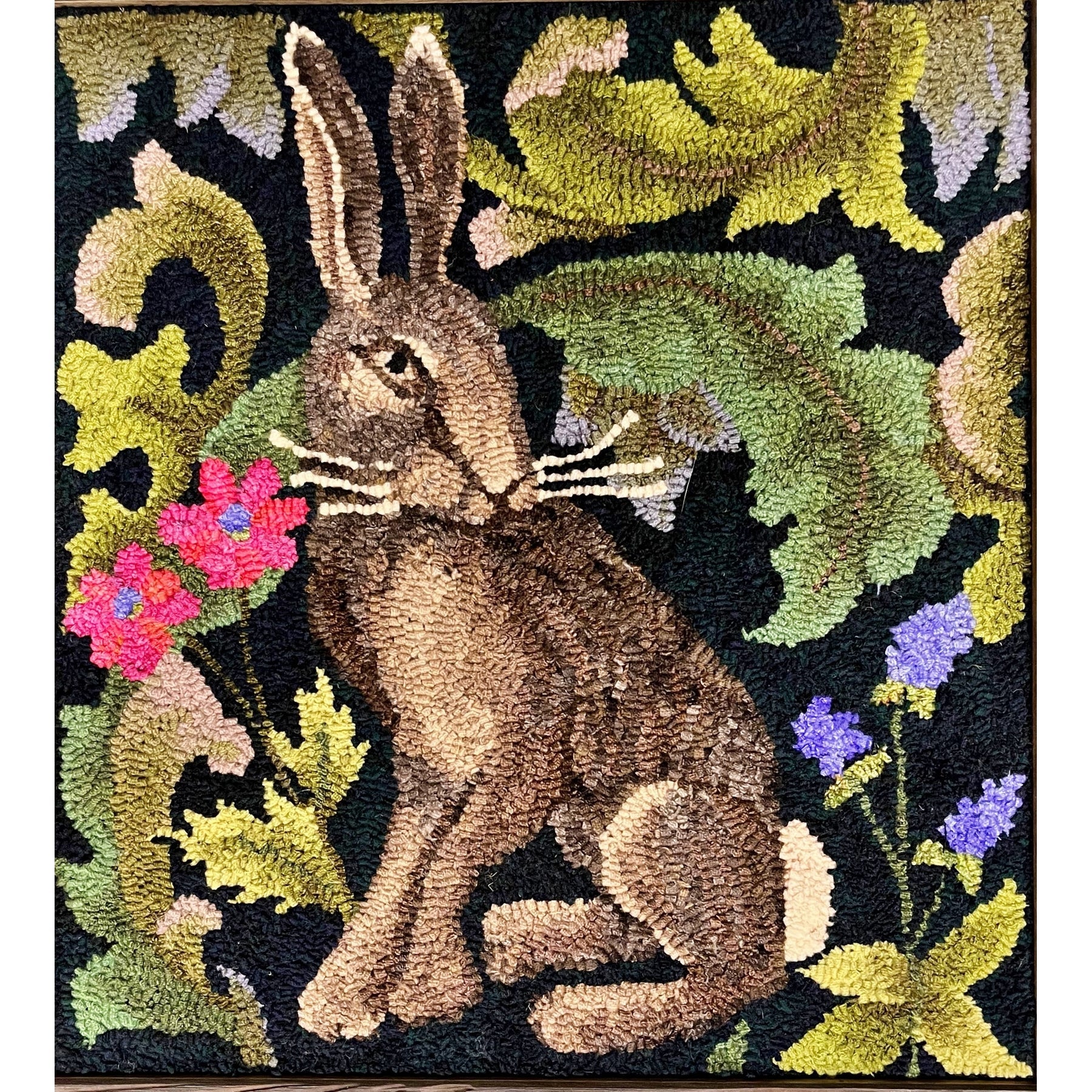 Morris Bunny, rug hooked by Vivily Powers