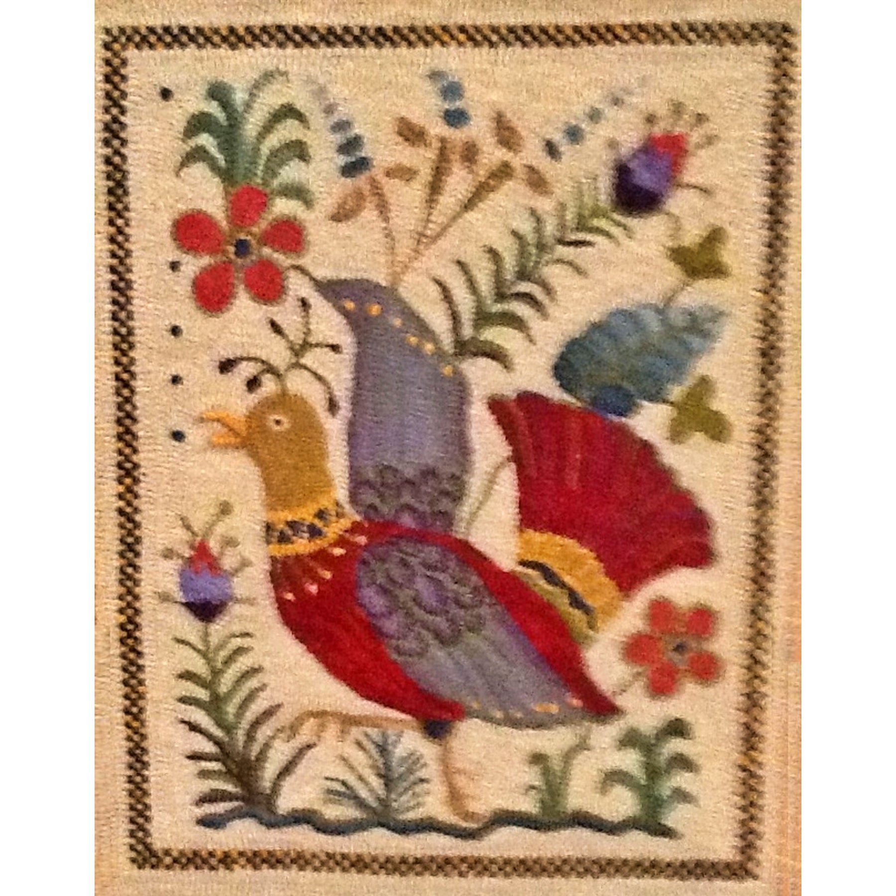 Oh Joyful Color, rug hooked by Linda Marchbank