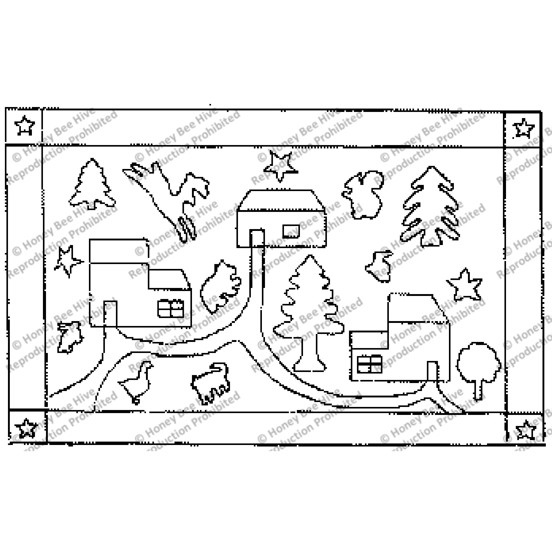 Log Cabin, rug hooking pattern