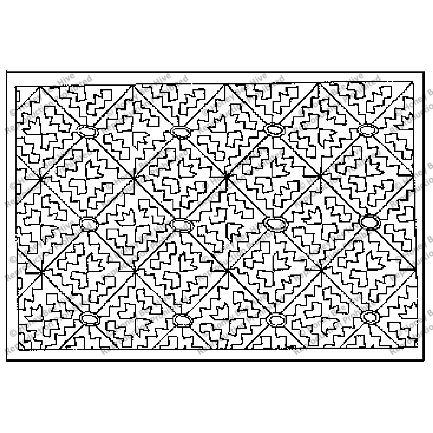 Rug Hooking Pattern: Serrated Geometric (PR1015) | Honey Bee Hive Rug ...