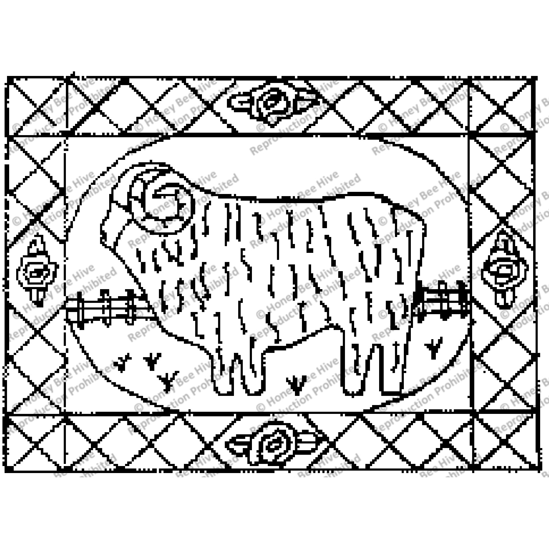 Compton Ram, rug hooking pattern