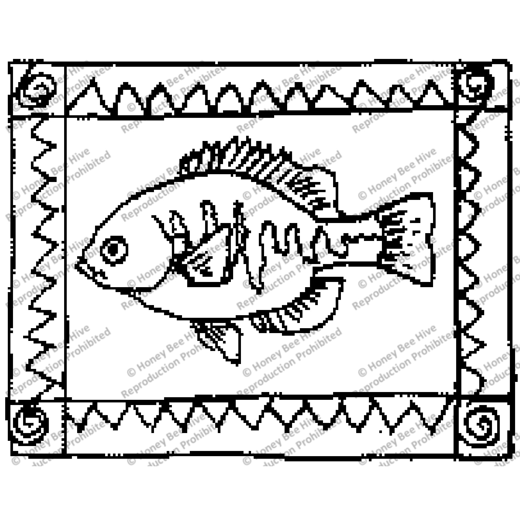 Bluegill, rug hooking pattern