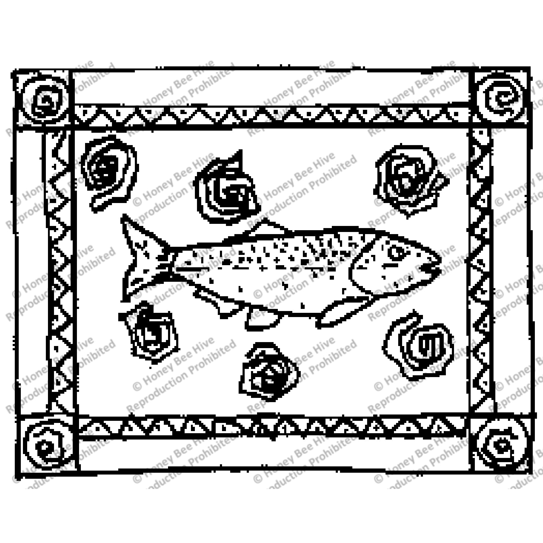 Rainbow Trout, rug hooking pattern