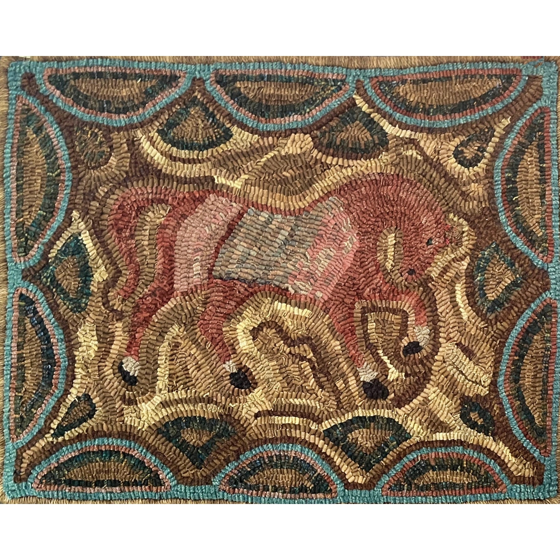 Horse, rug hooked by Ramona Orihill