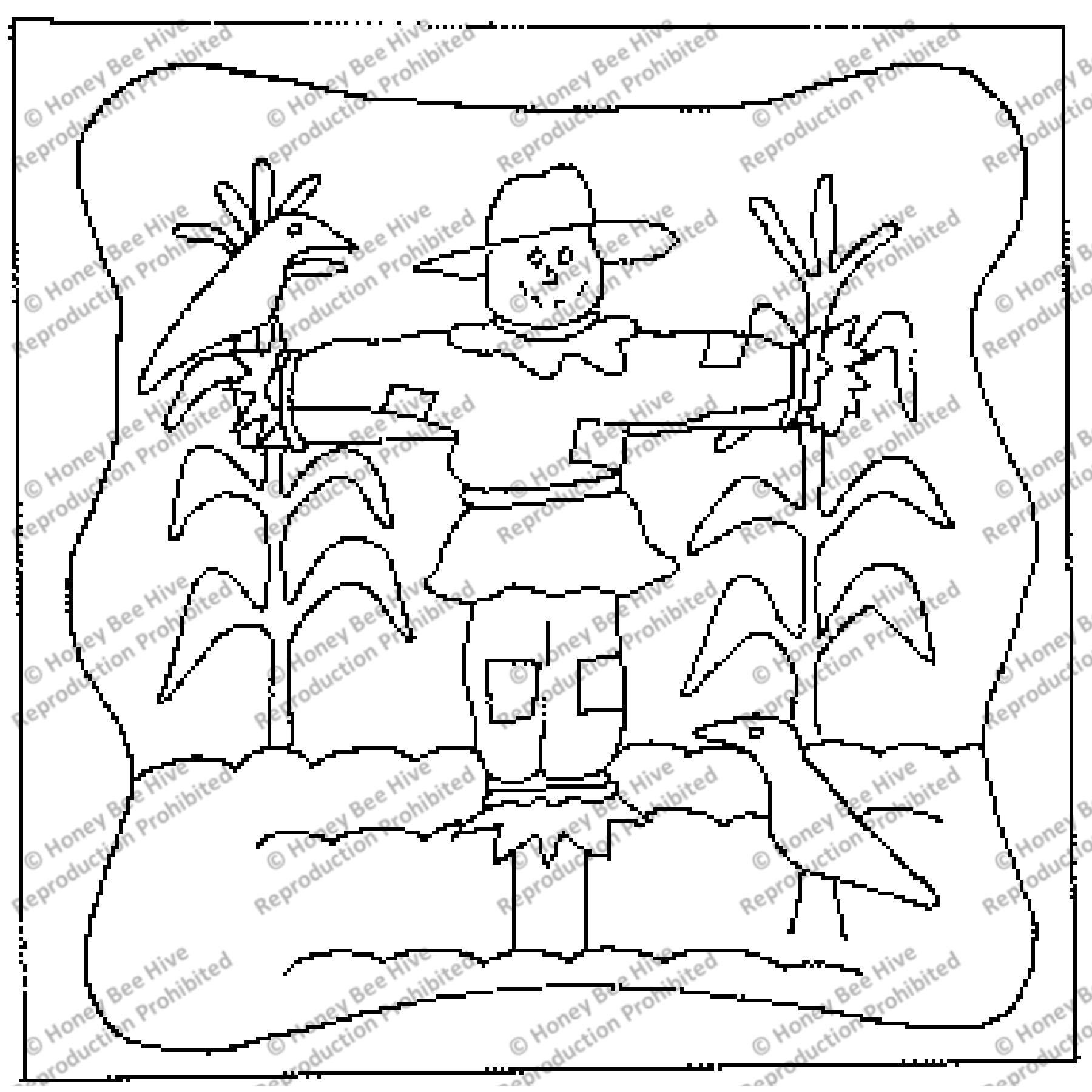 Scarecrow, rug hooking pattern