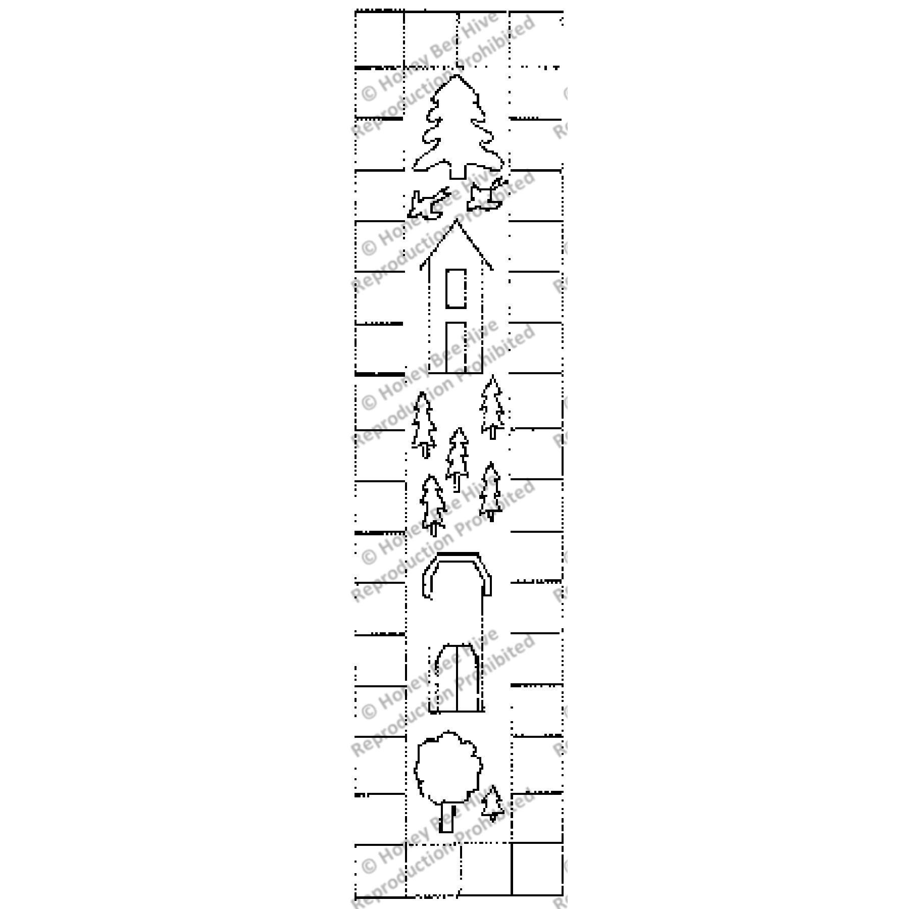 Tall Brn/Hse Bellpull, rug hooking pattern