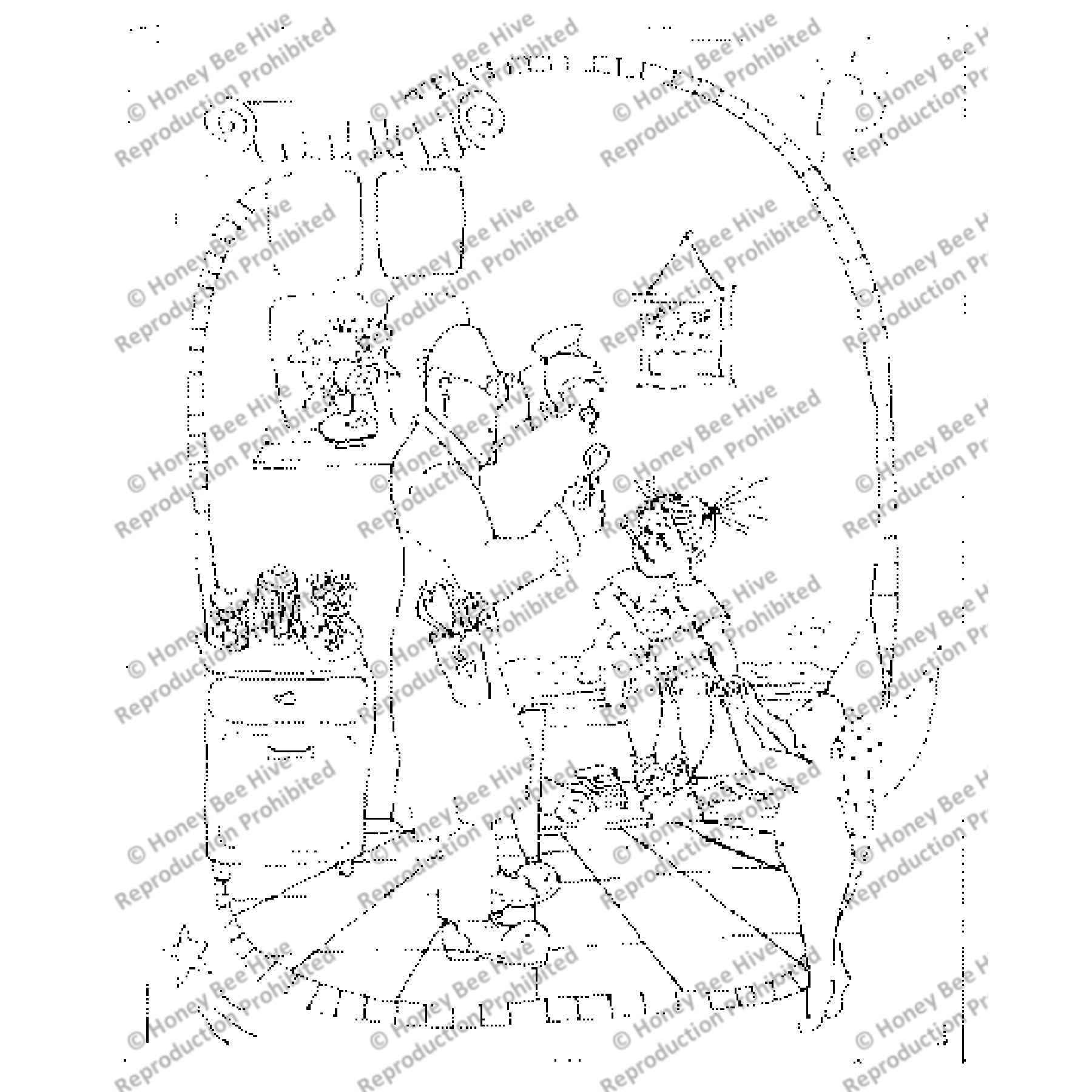 Doctor's Visit, rug hooking pattern