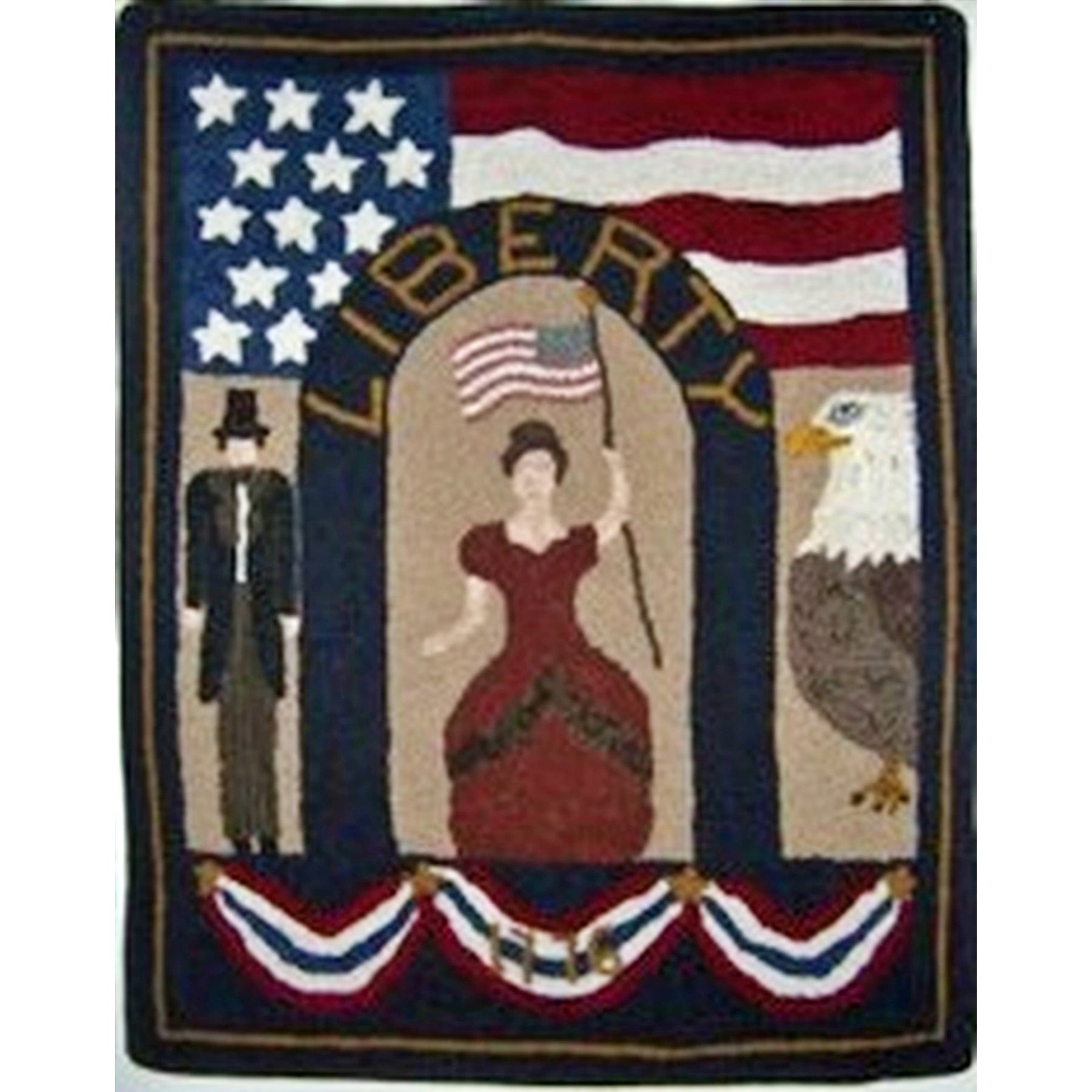 Fourth Of July, rug hooked by Cindy Graham