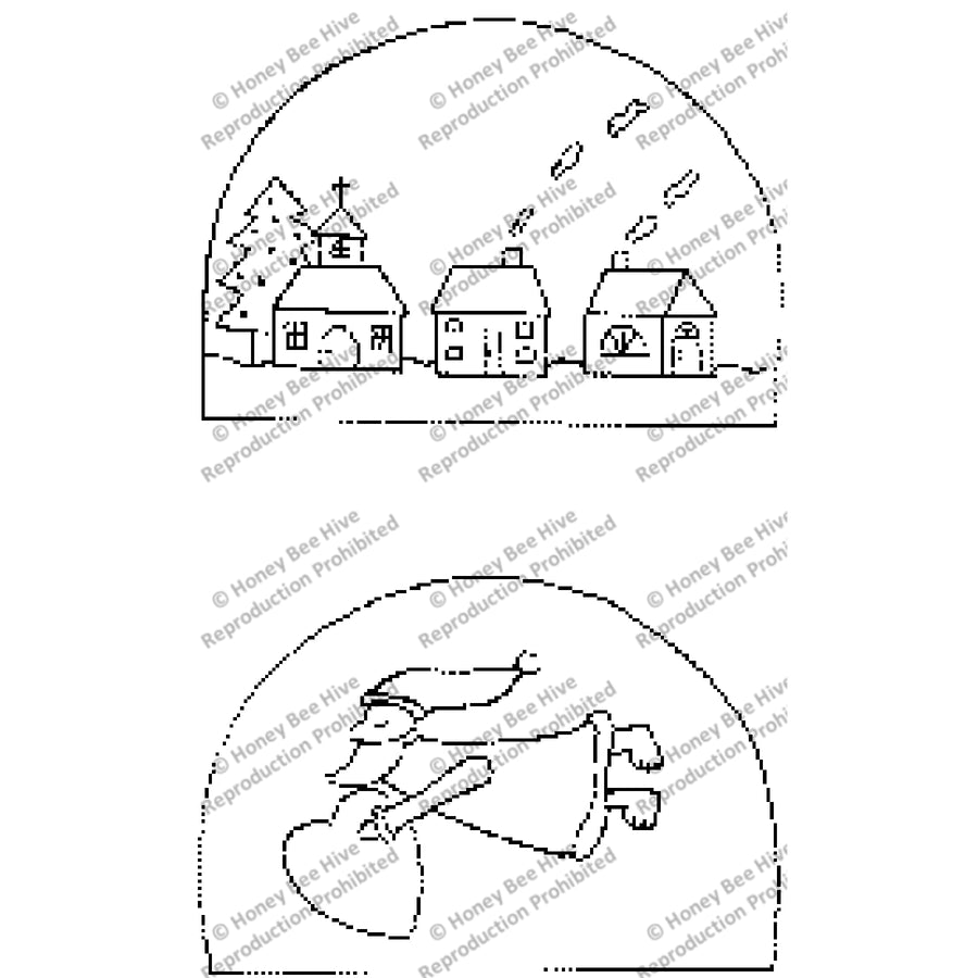 Flying Santa Rug Pattern Rug Hooking Pattern: Flying Santa Tea Cozy (two... (PR1254) | Honey Bee ...